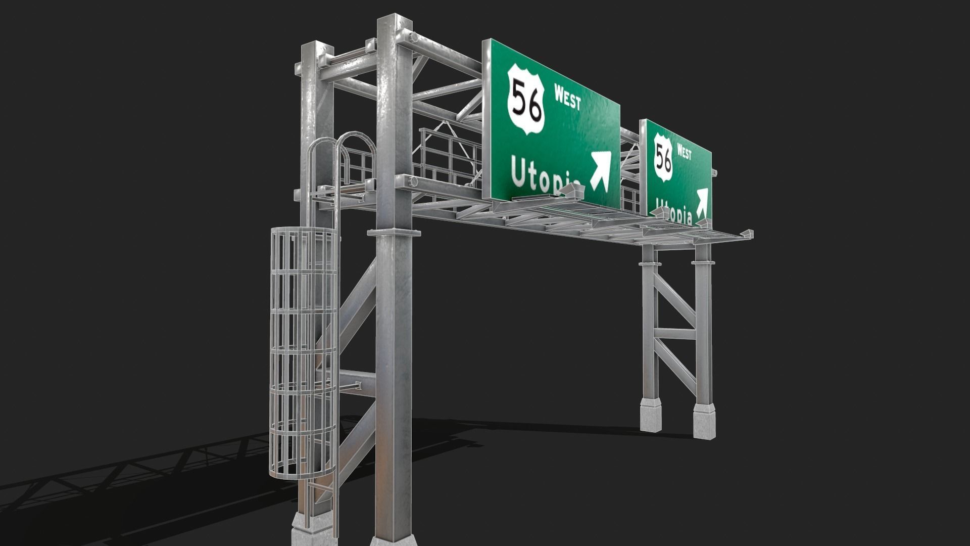 Gantry Sign 3D model_3