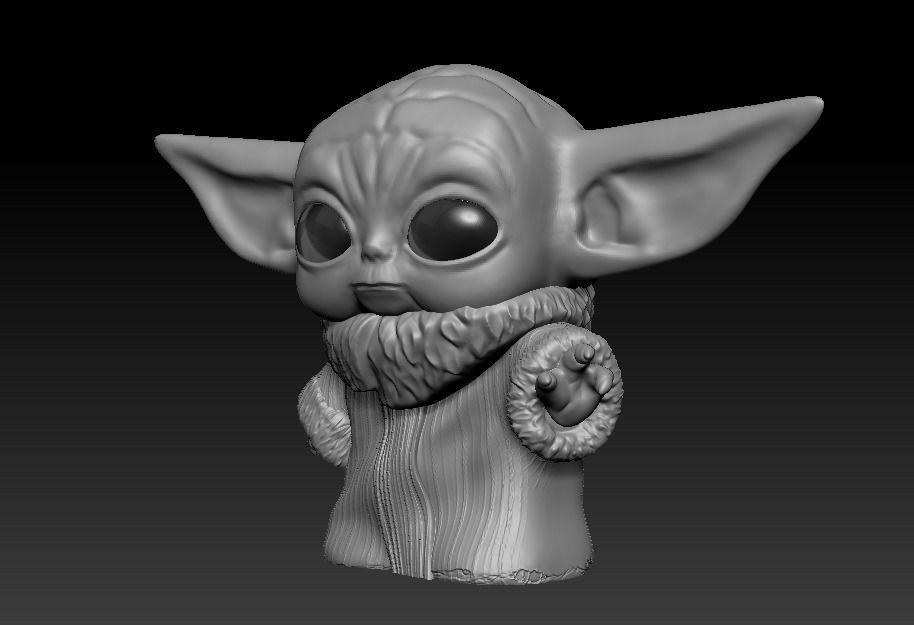 Baby Yoda POP like style 3D print model_1