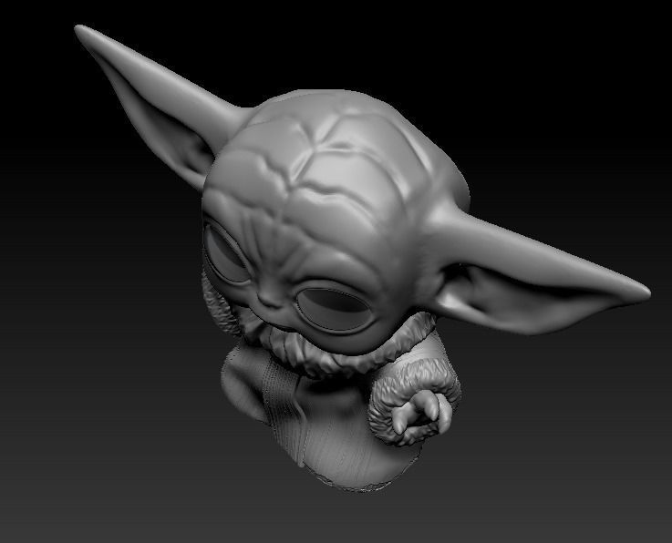 Baby Yoda POP like style 3D print model_4