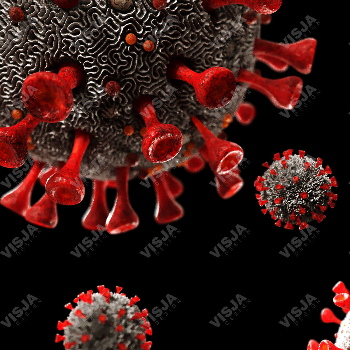 Coronavirus SARS-CoV-2 Low-poly 3D model_6