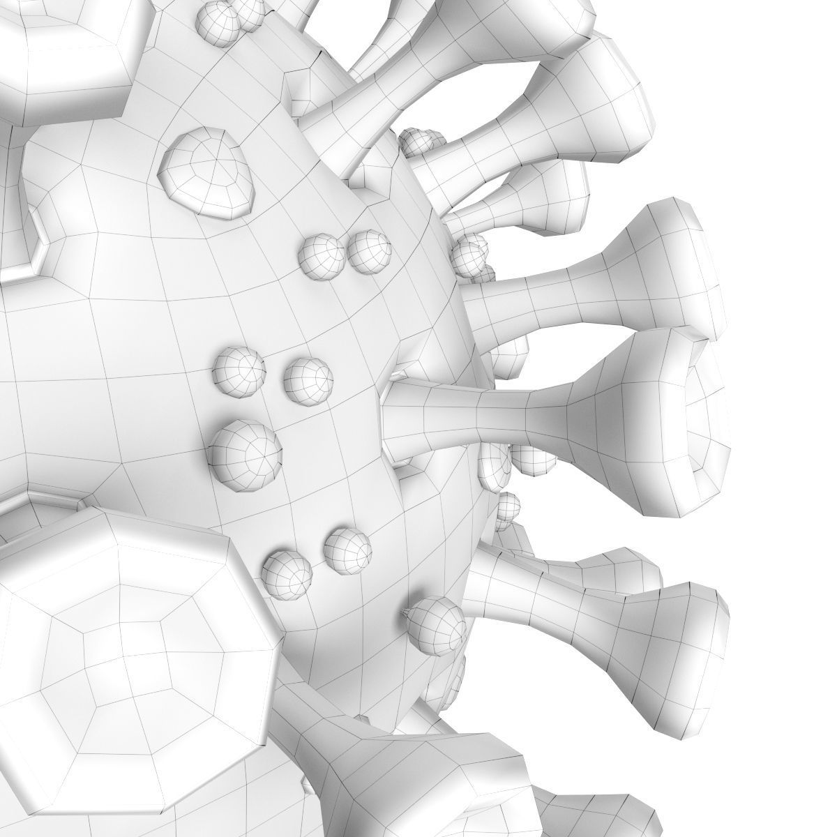 Coronavirus SARS-CoV-2 Low-poly 3D model_10