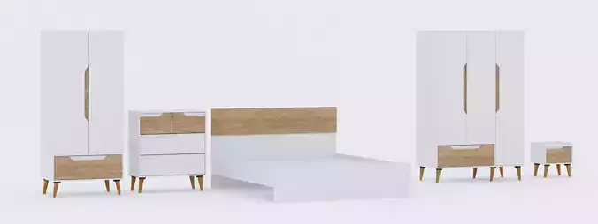 Bedroom set wooden chest of drawers