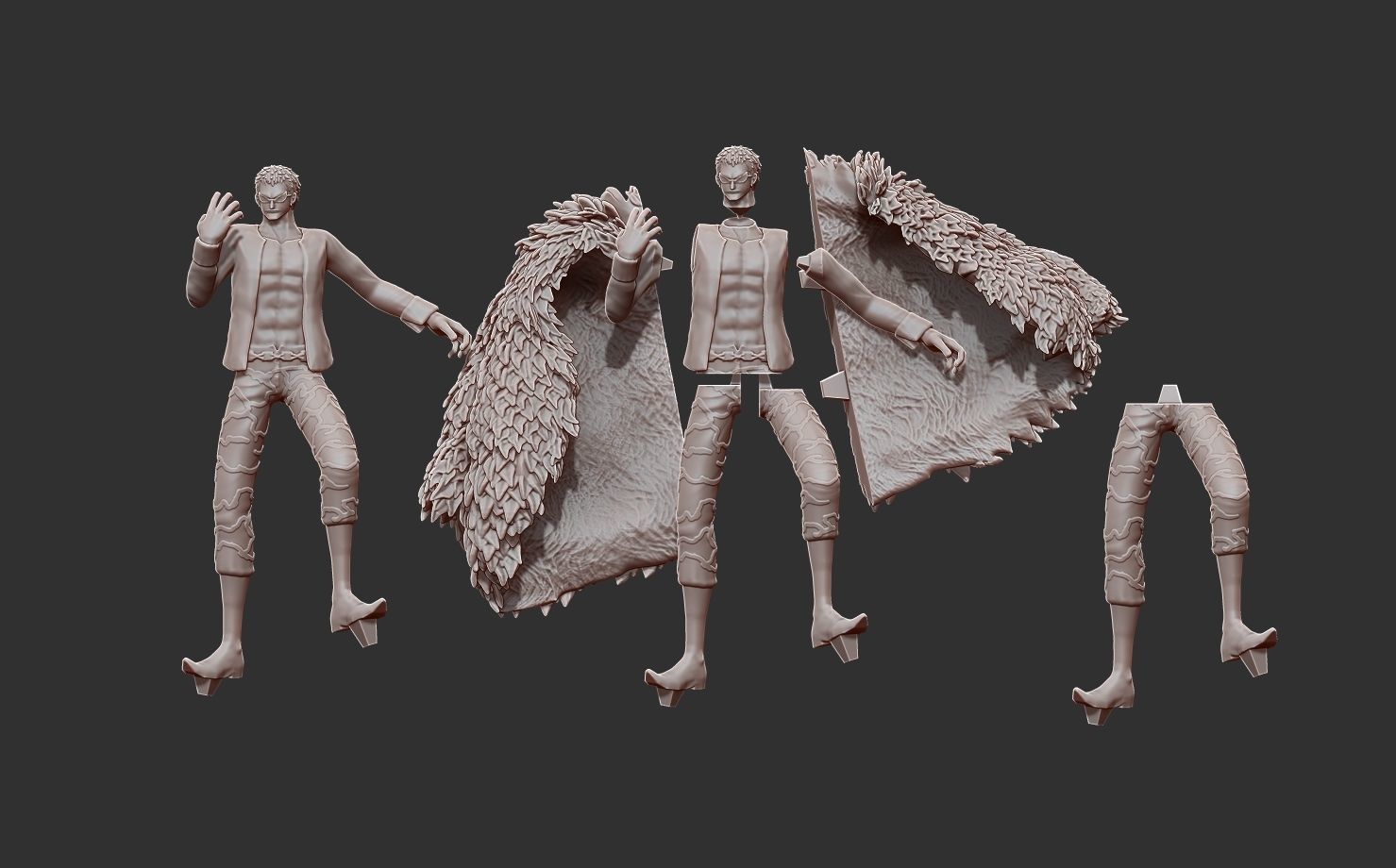 gear 4 luffy vs doflamingo 3d prints - one piece statue 3D Model Collection_8