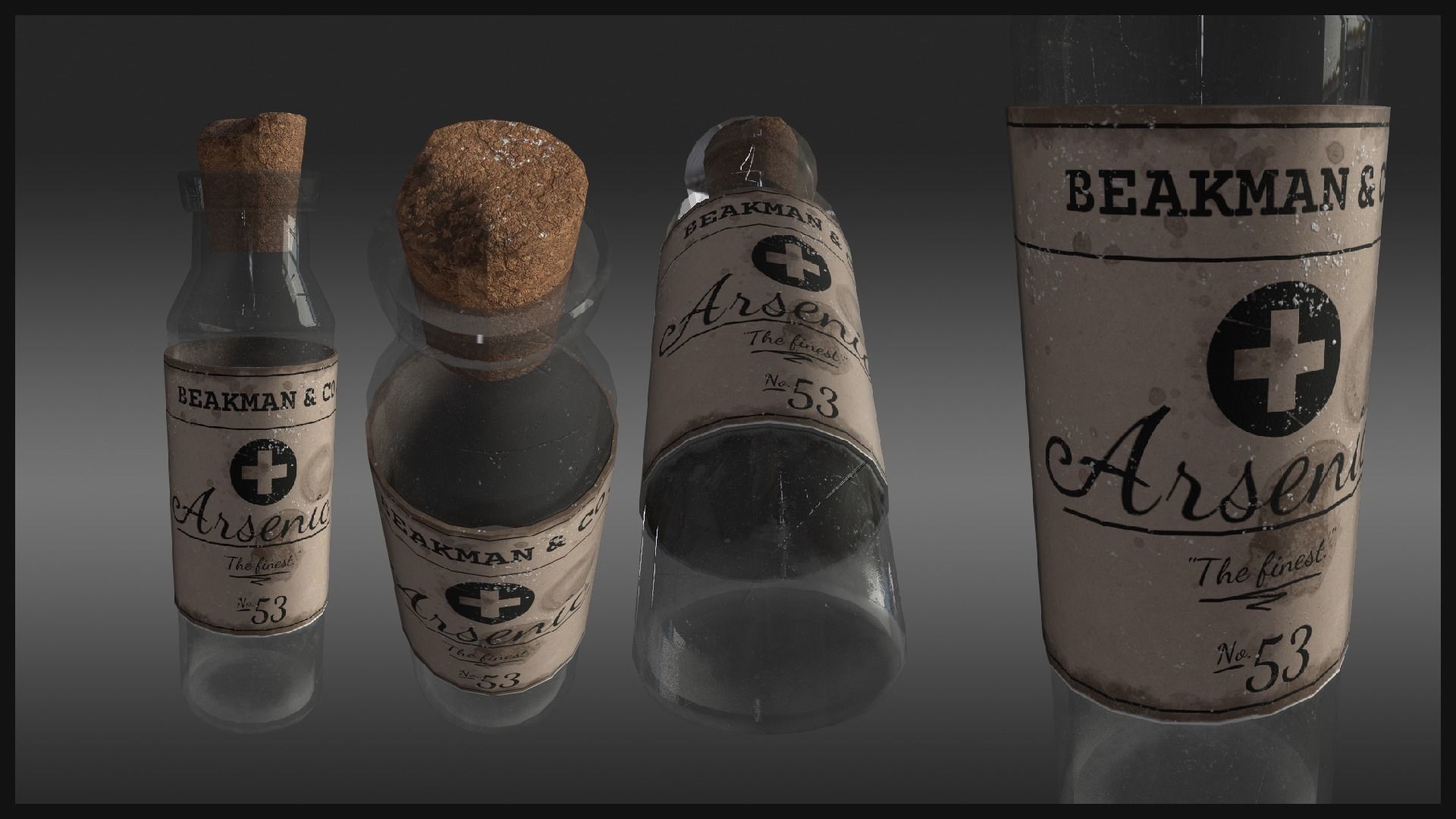 Plague Doctor Medicine Bottle Free low-poly 3D model_1