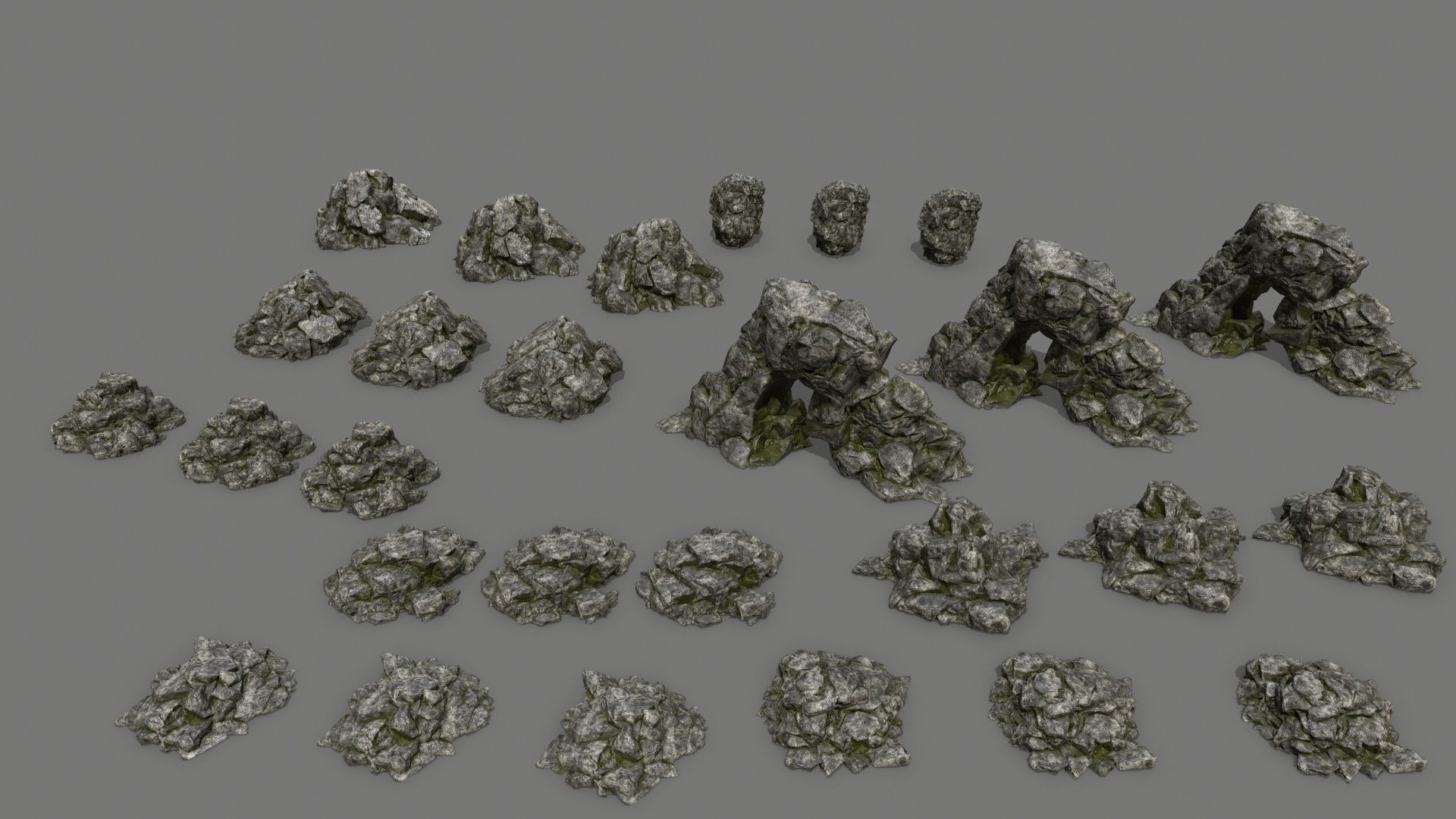 rocks rock Low-poly 3D model_2