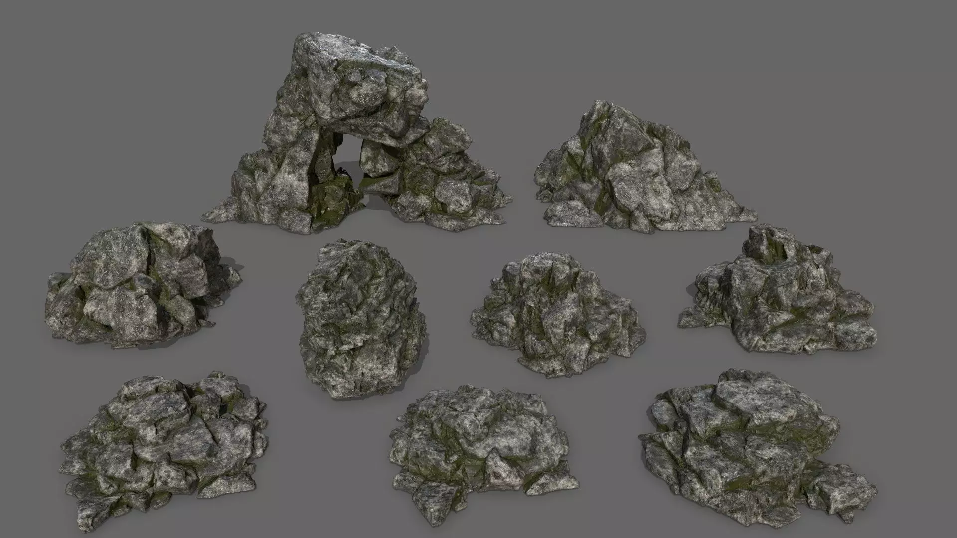 rocks rock Low-poly 3D model_0