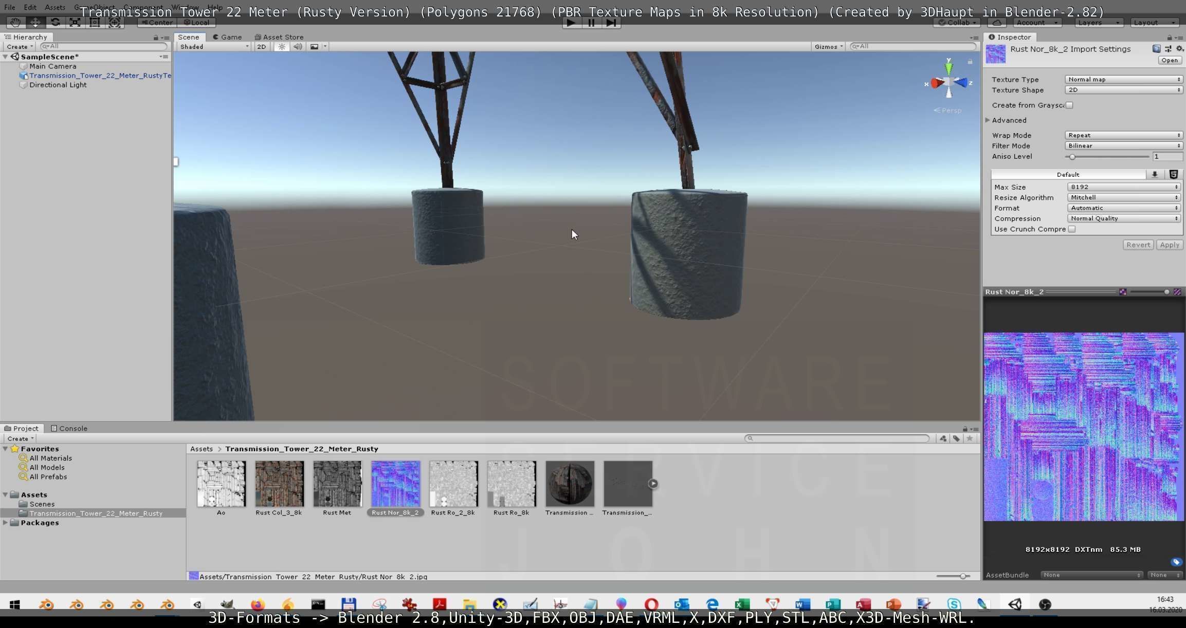 Transmission Tower 22 Meter Rusty Version Low-poly 3D model_80