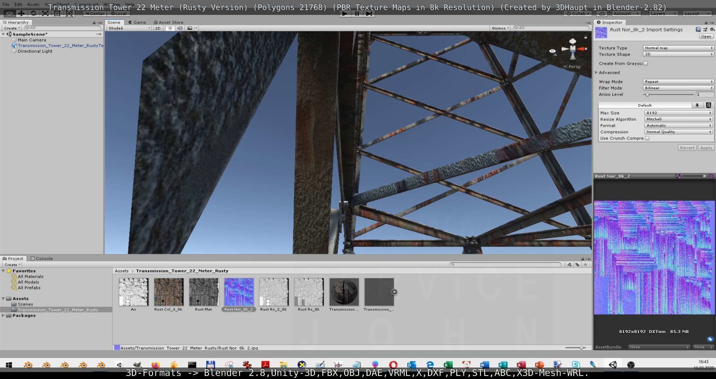 Transmission Tower 22 Meter Rusty Version Low-poly 3D model_112