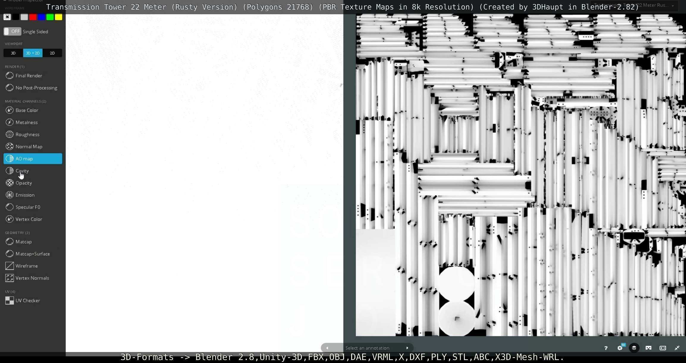 Transmission Tower 22 Meter Rusty Version Low-poly 3D model_134