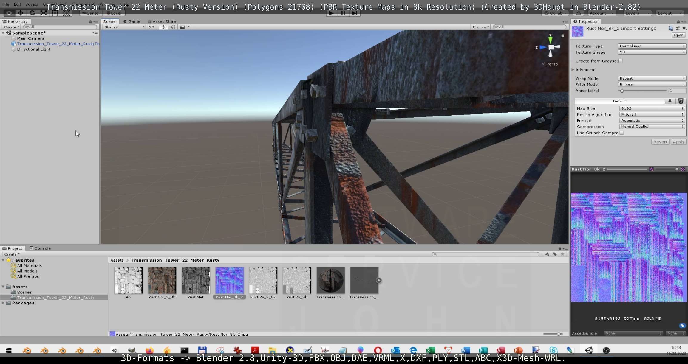 Transmission Tower 22 Meter Rusty Version Low-poly 3D model_96