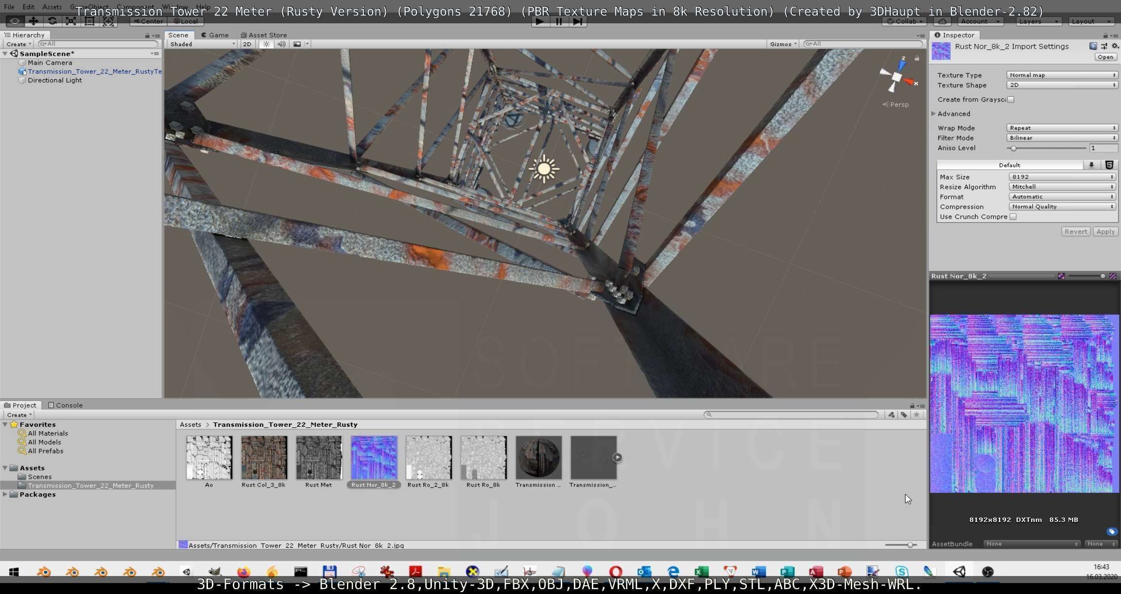 Transmission Tower 22 Meter Rusty Version Low-poly 3D model_103
