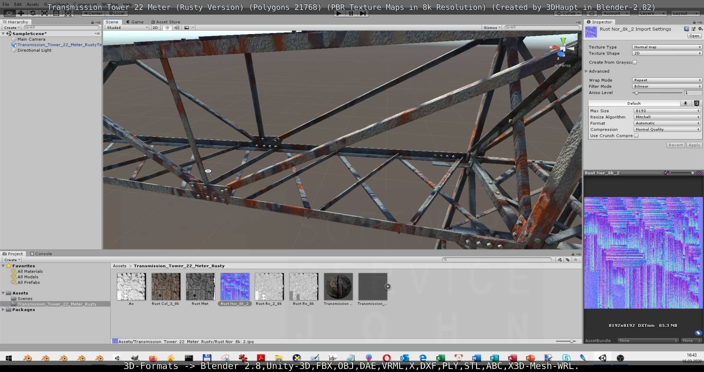 Transmission Tower 22 Meter Rusty Version Low-poly 3D model_17