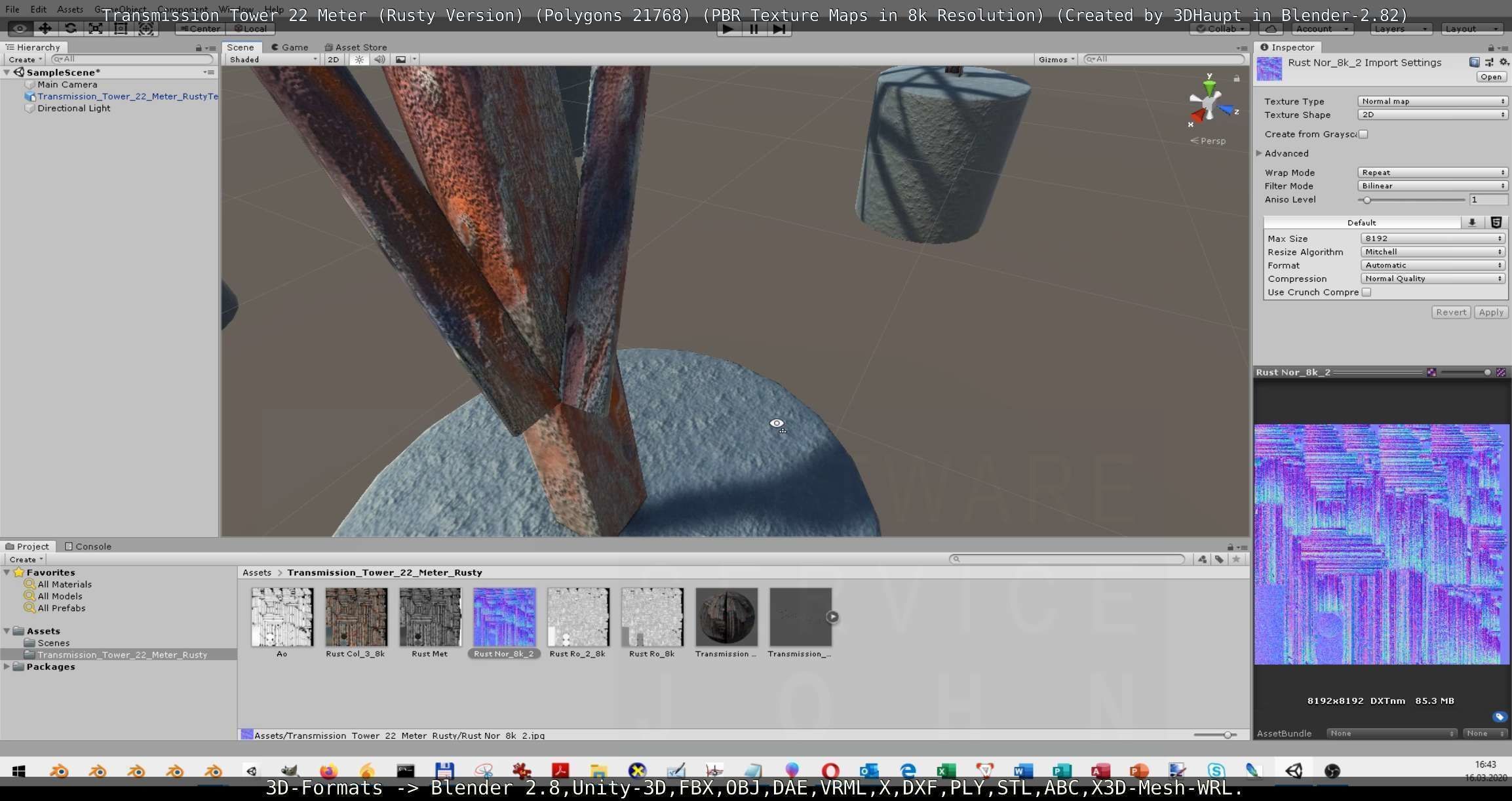 Transmission Tower 22 Meter Rusty Version Low-poly 3D model_88