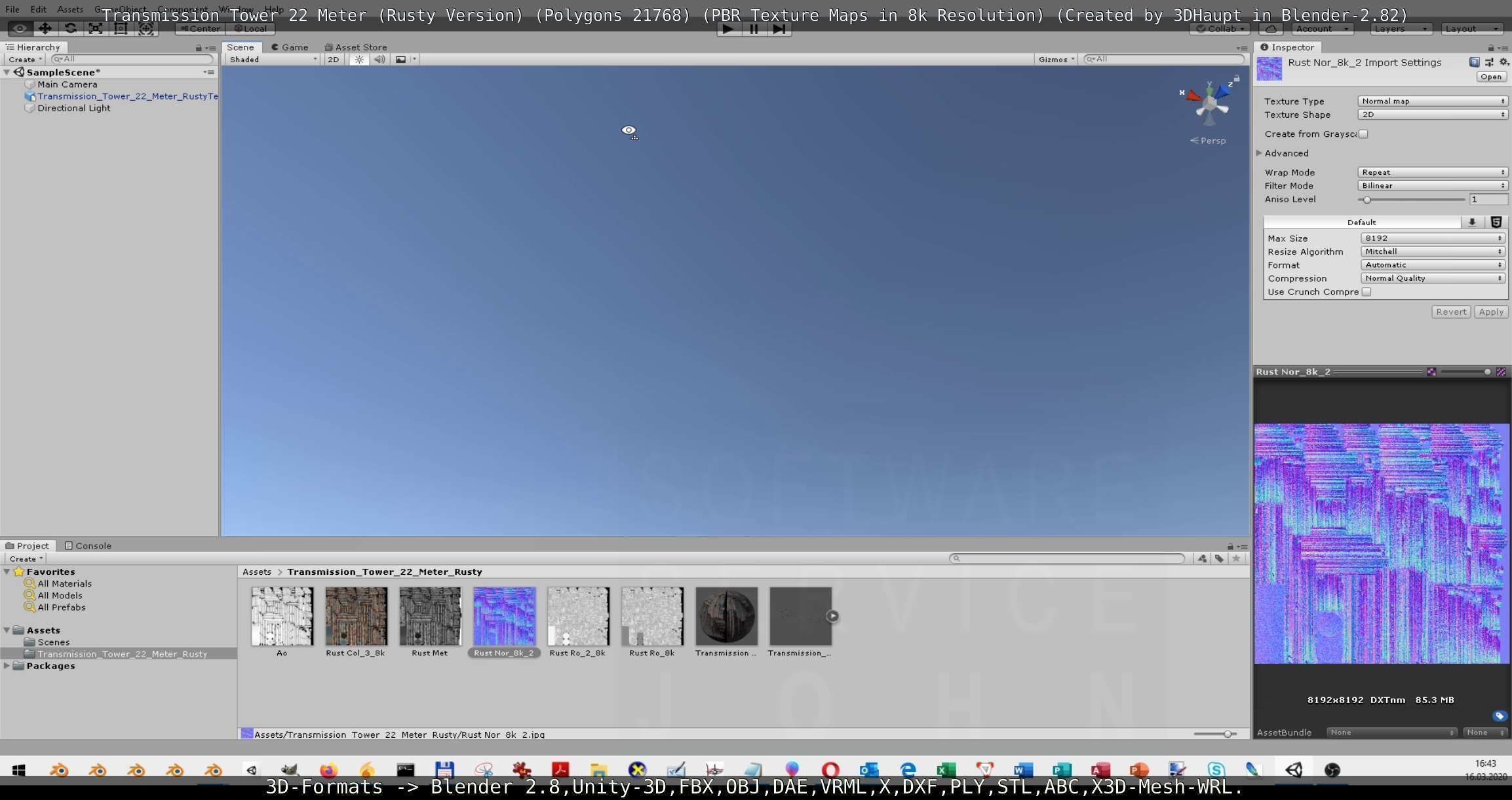 Transmission Tower 22 Meter Rusty Version Low-poly 3D model_95