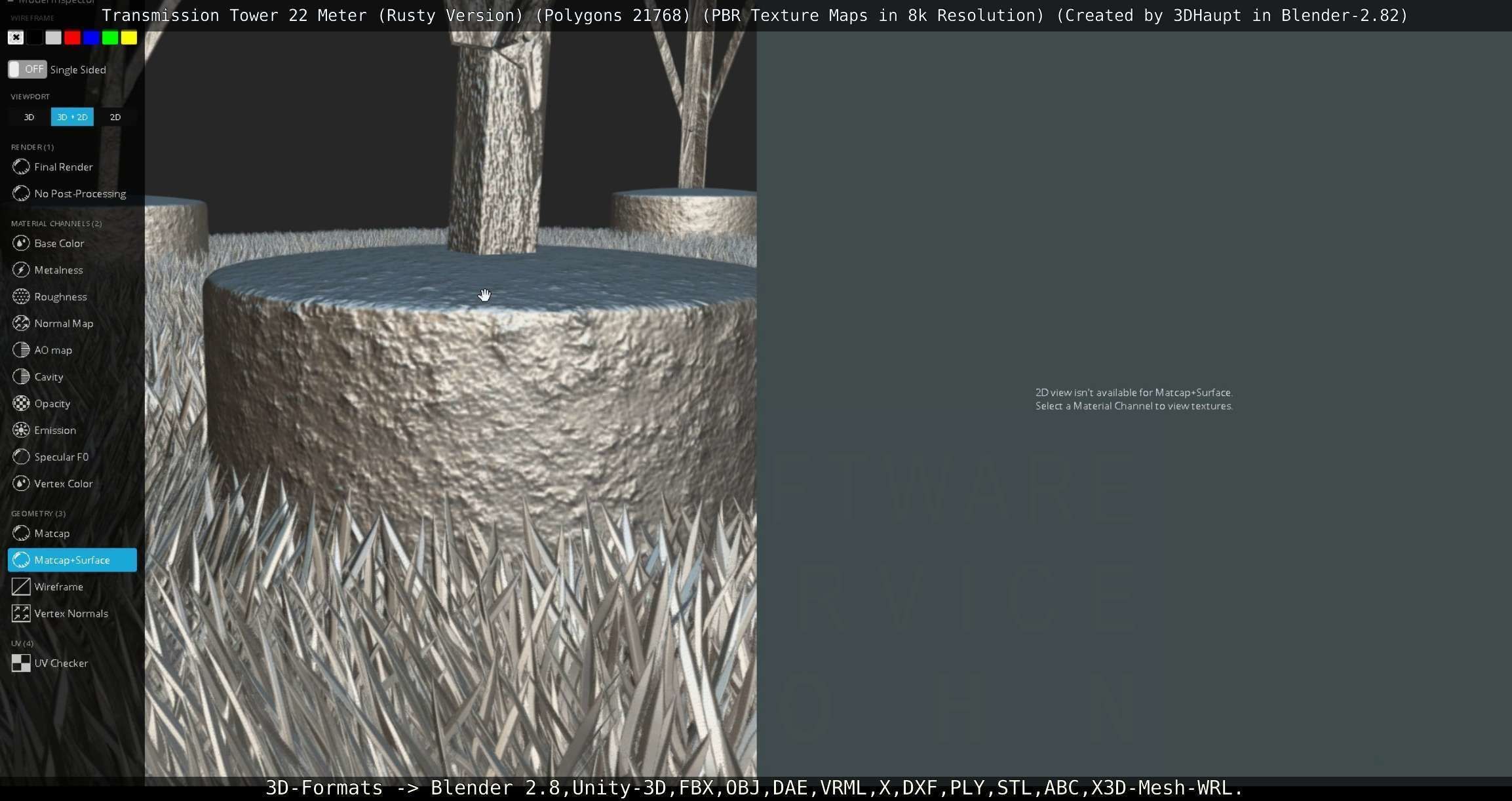 Transmission Tower 22 Meter Rusty Version Low-poly 3D model_132