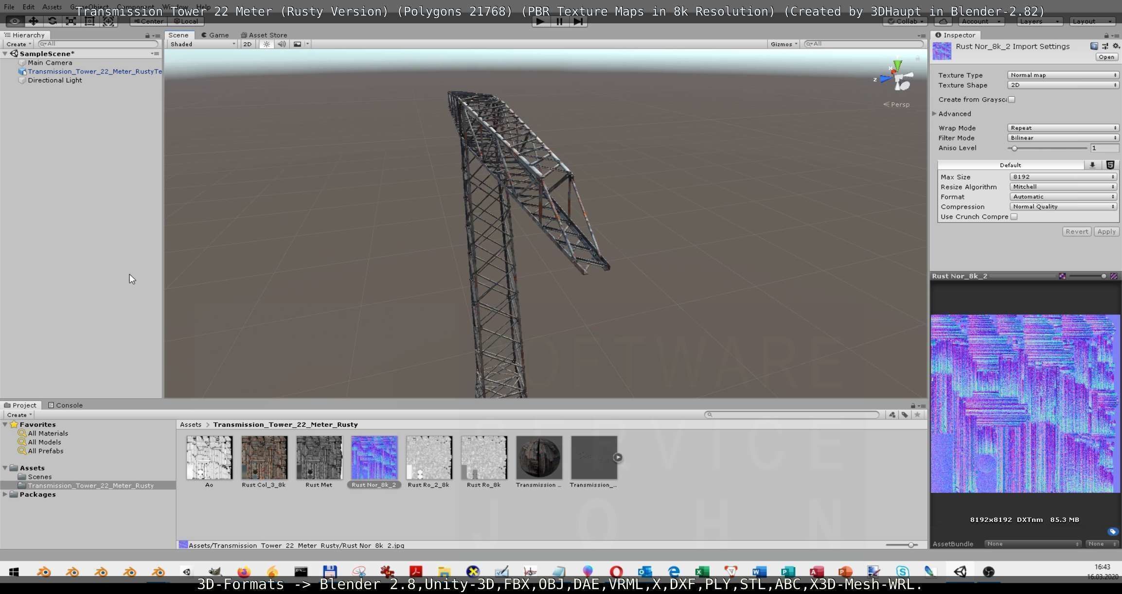 Transmission Tower 22 Meter Rusty Version Low-poly 3D model_92