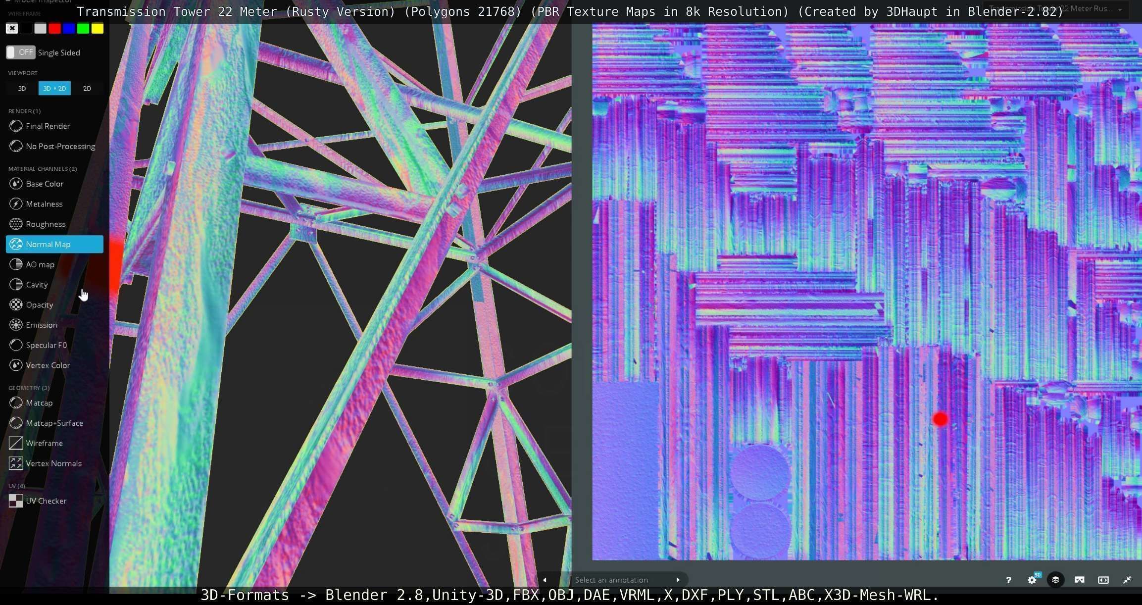 Transmission Tower 22 Meter Rusty Version Low-poly 3D model_31