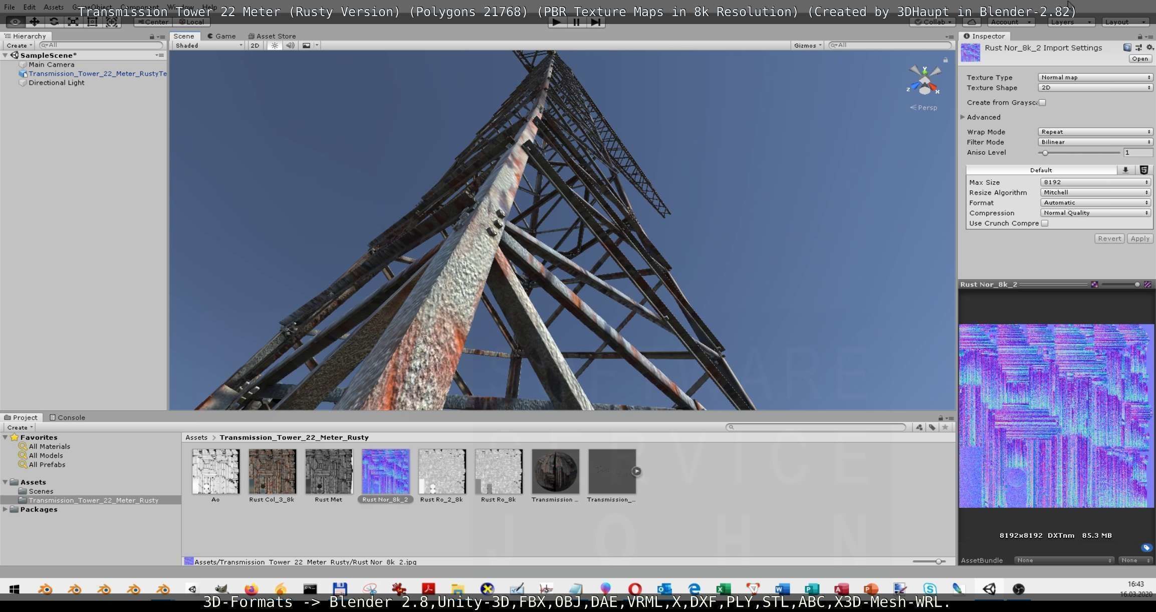 Transmission Tower 22 Meter Rusty Version Low-poly 3D model_107