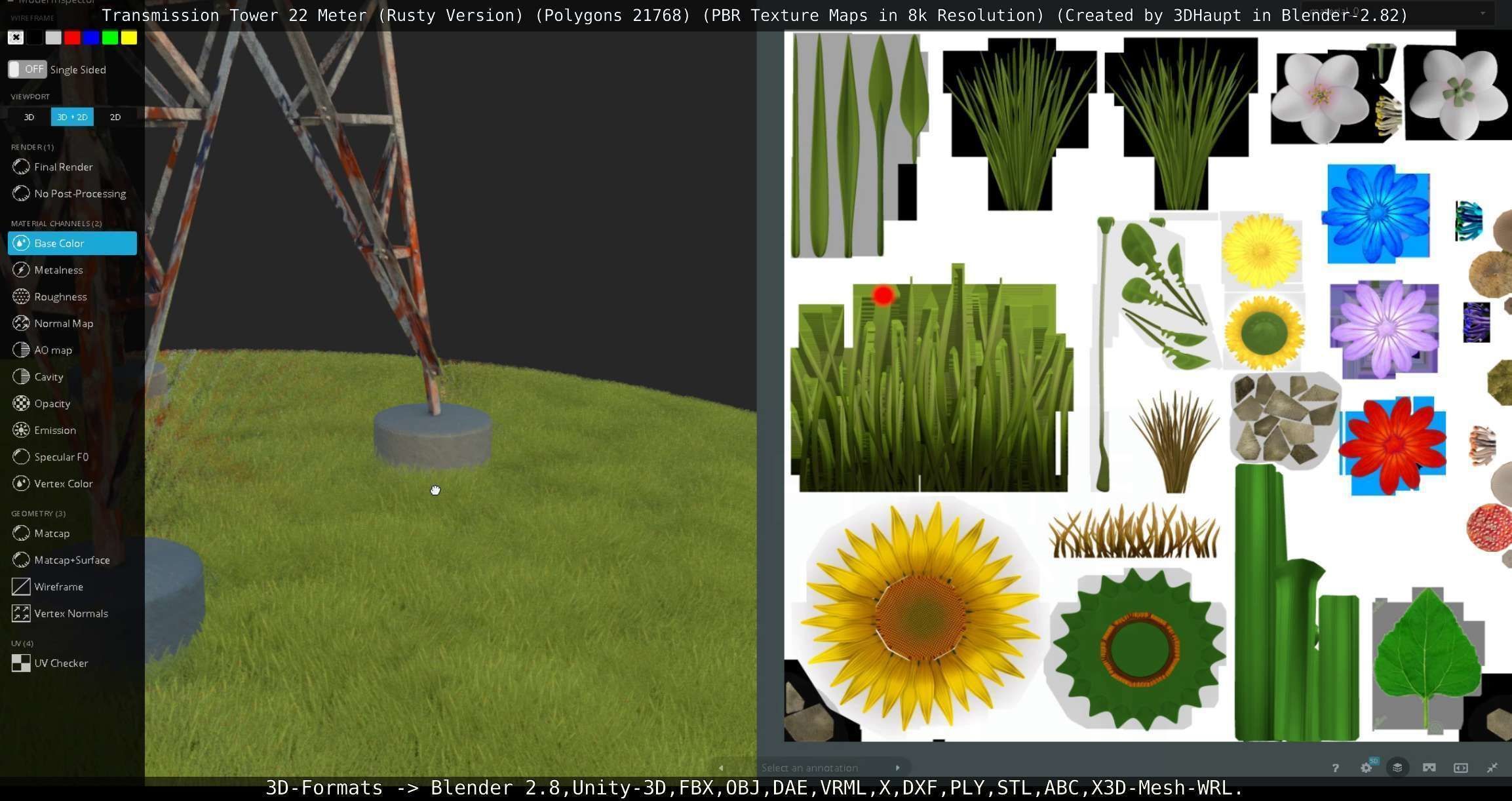 Transmission Tower 22 Meter Rusty Version Low-poly 3D model_116