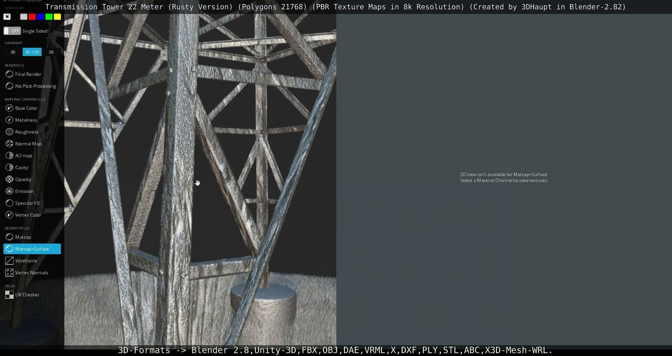 Transmission Tower 22 Meter Rusty Version Low-poly 3D model_139