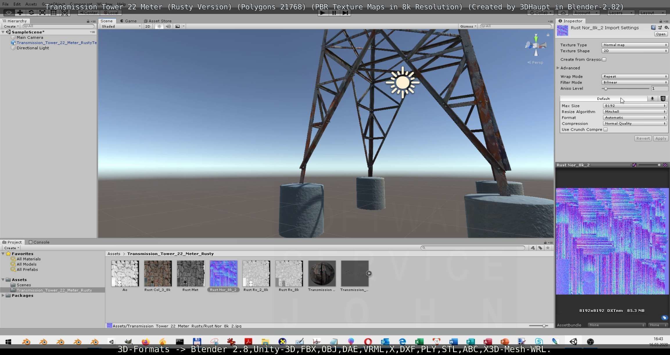 Transmission Tower 22 Meter Rusty Version Low-poly 3D model_109
