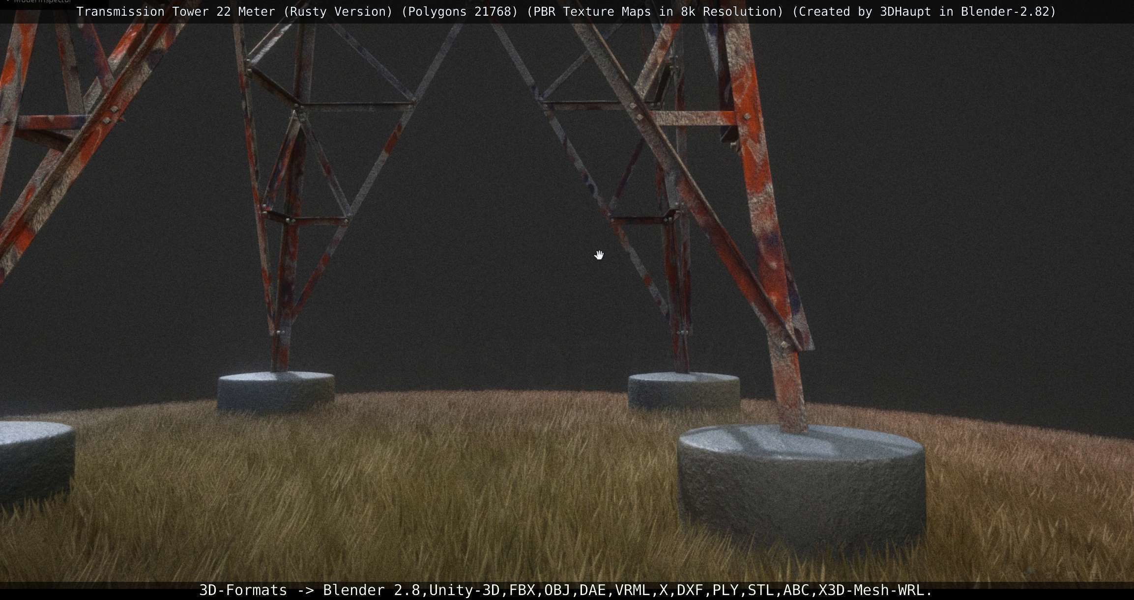 Transmission Tower 22 Meter Rusty Version Low-poly 3D model_146