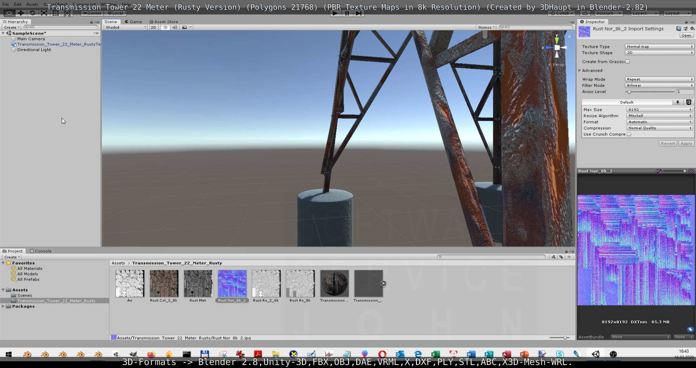 Transmission Tower 22 Meter Rusty Version Low-poly 3D model_102