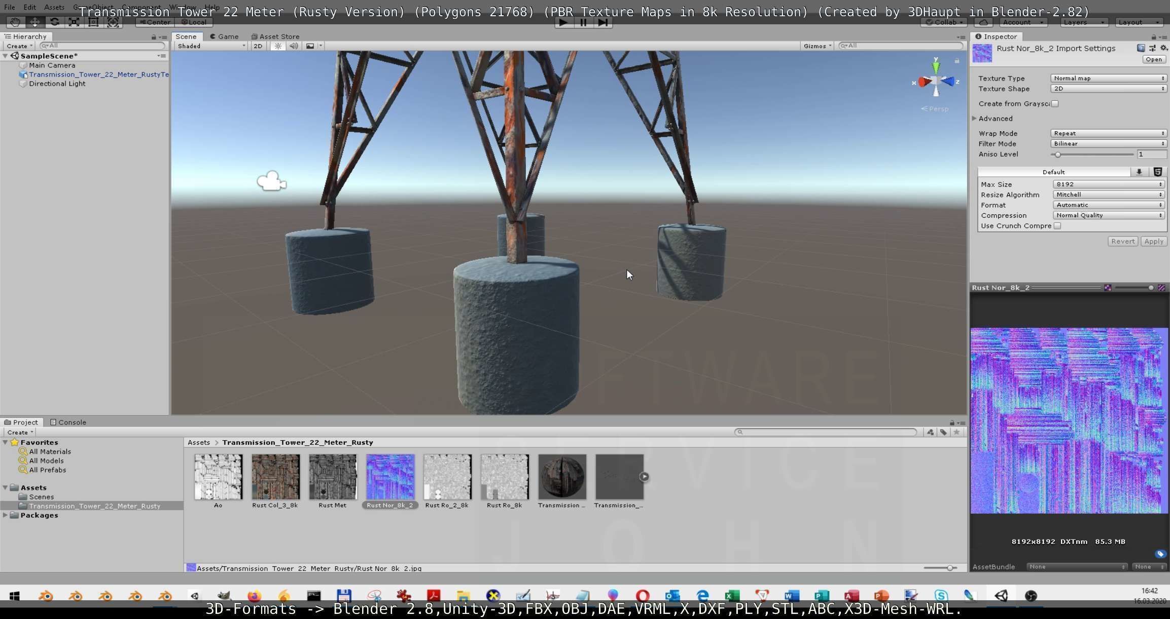 Transmission Tower 22 Meter Rusty Version Low-poly 3D model_83