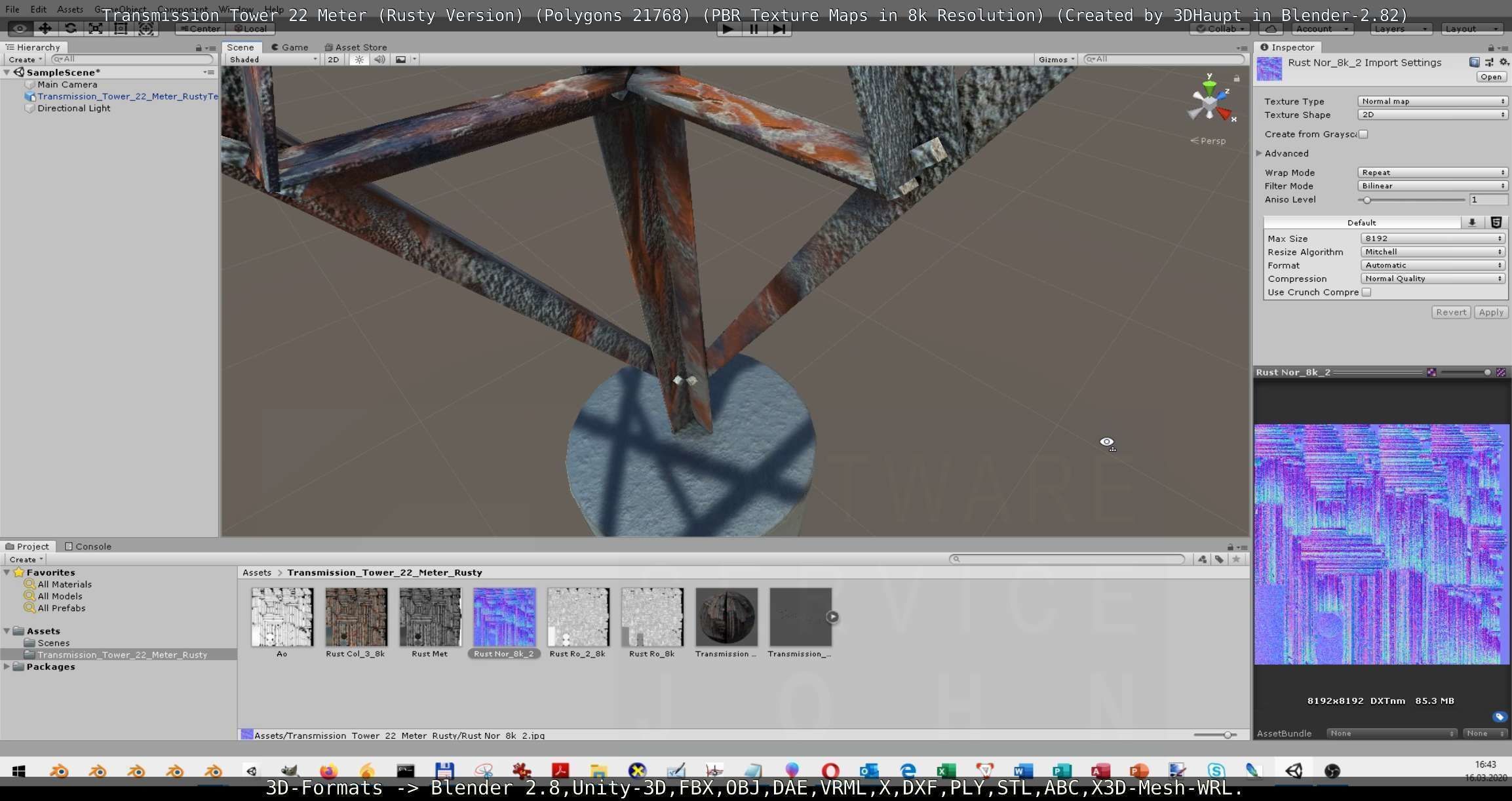 Transmission Tower 22 Meter Rusty Version Low-poly 3D model_106