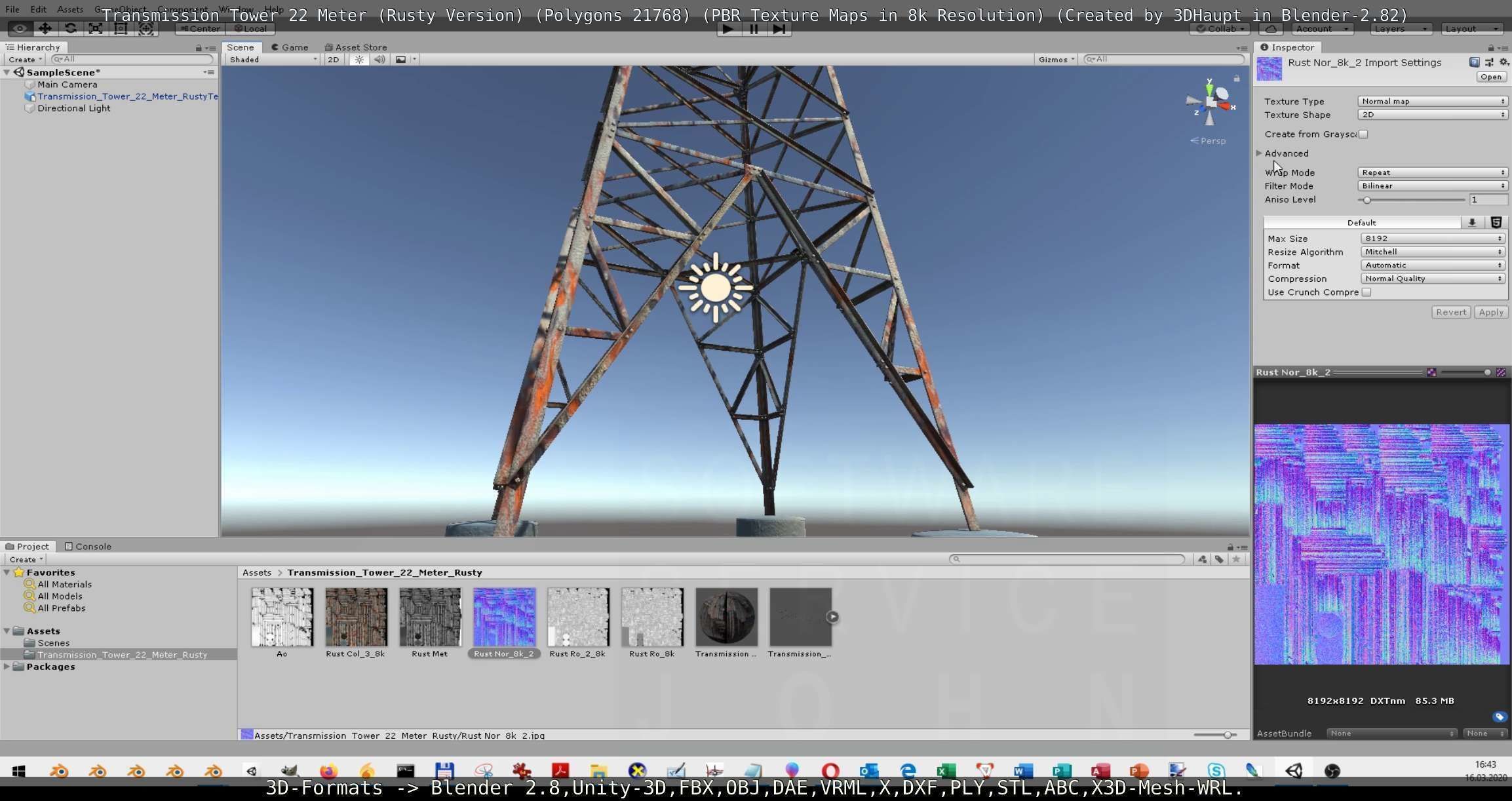 Transmission Tower 22 Meter Rusty Version Low-poly 3D model_104