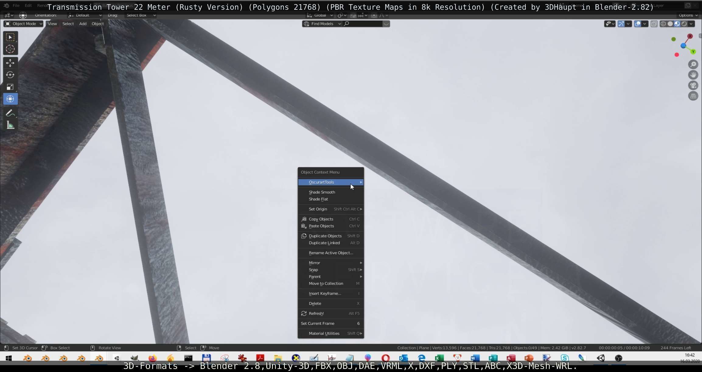 Transmission Tower 22 Meter Rusty Version Low-poly 3D model_122