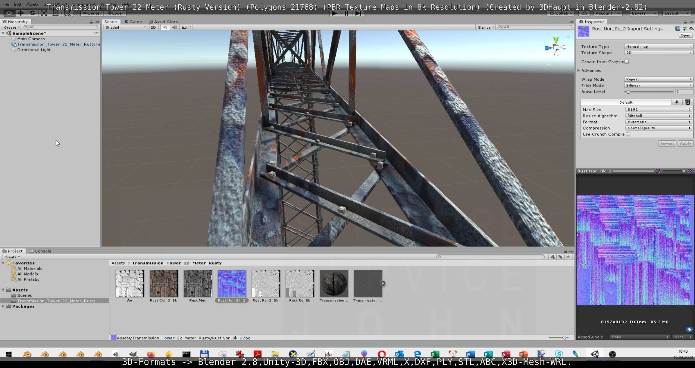 Transmission Tower 22 Meter Rusty Version Low-poly 3D model_100