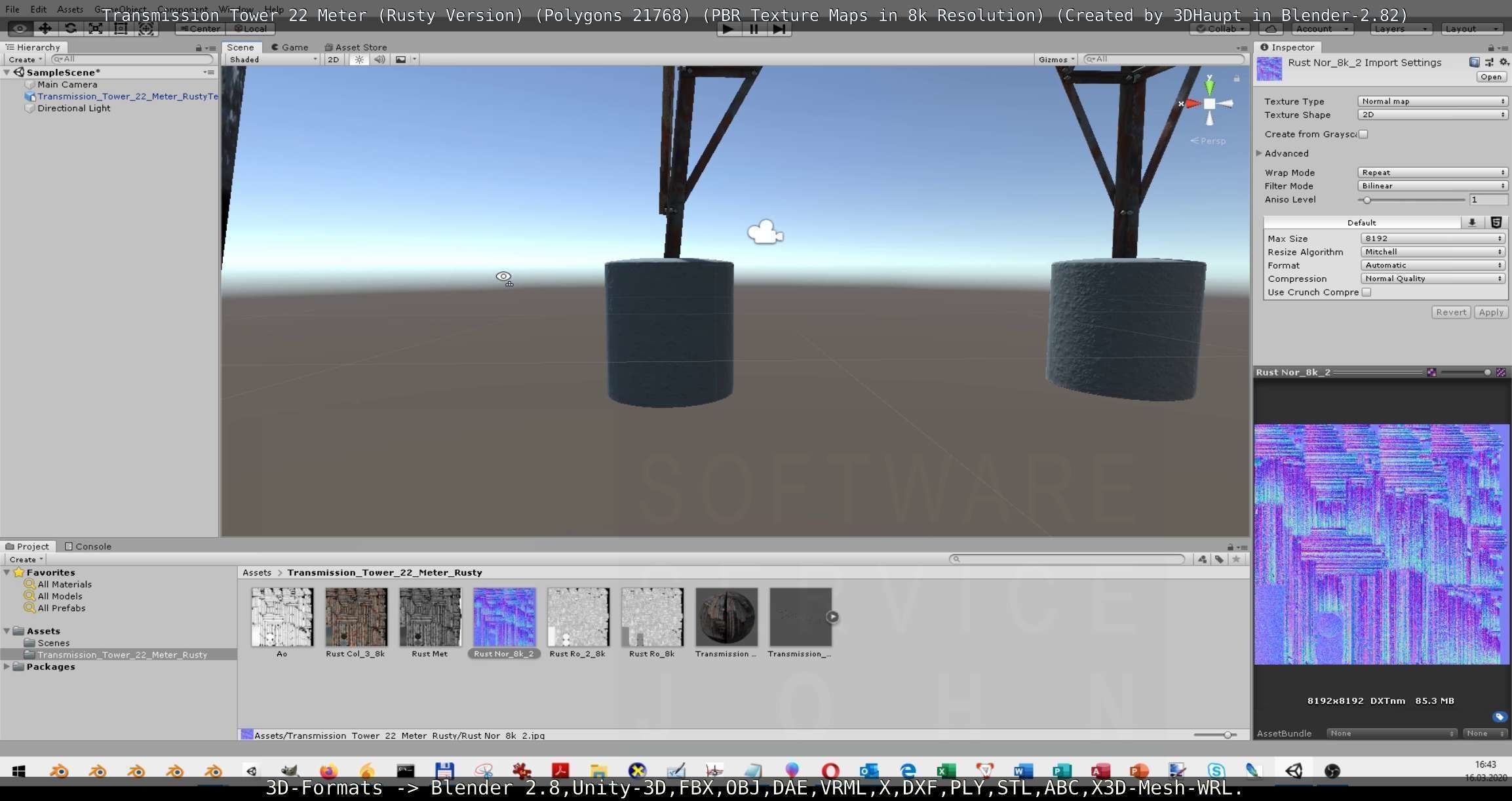 Transmission Tower 22 Meter Rusty Version Low-poly 3D model_87