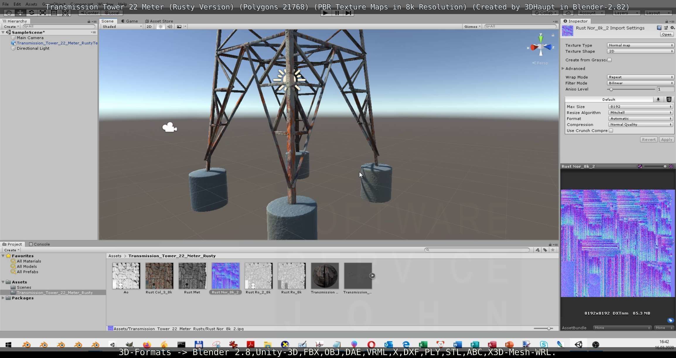Transmission Tower 22 Meter Rusty Version Low-poly 3D model_78