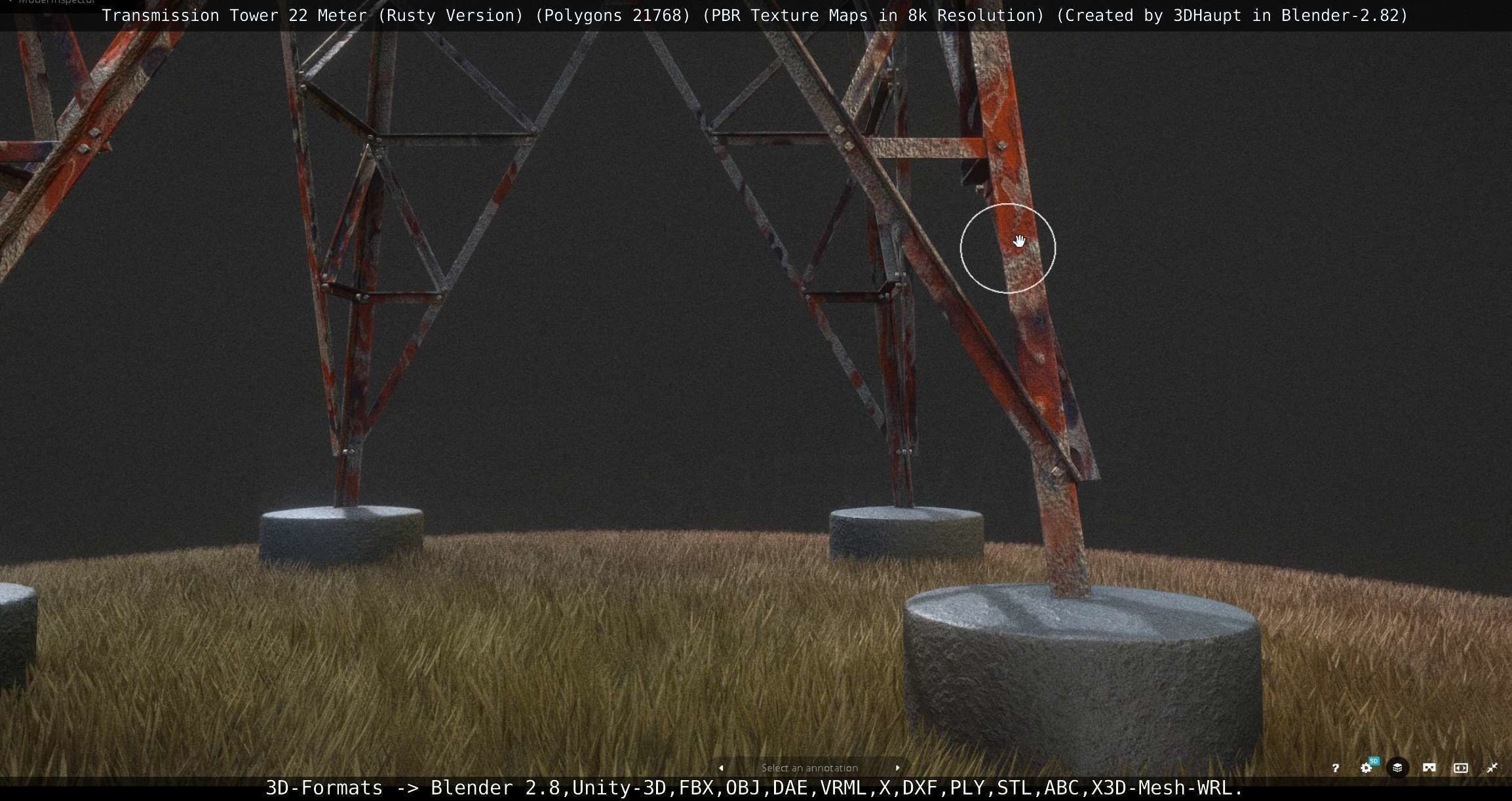 Transmission Tower 22 Meter Rusty Version Low-poly 3D model_149