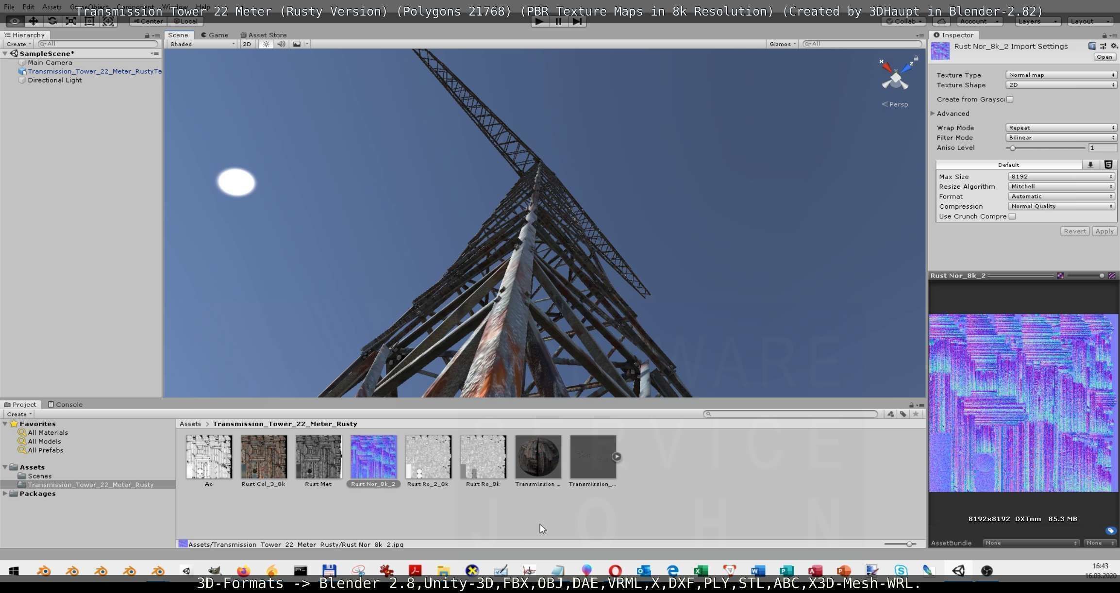 Transmission Tower 22 Meter Rusty Version Low-poly 3D model_89