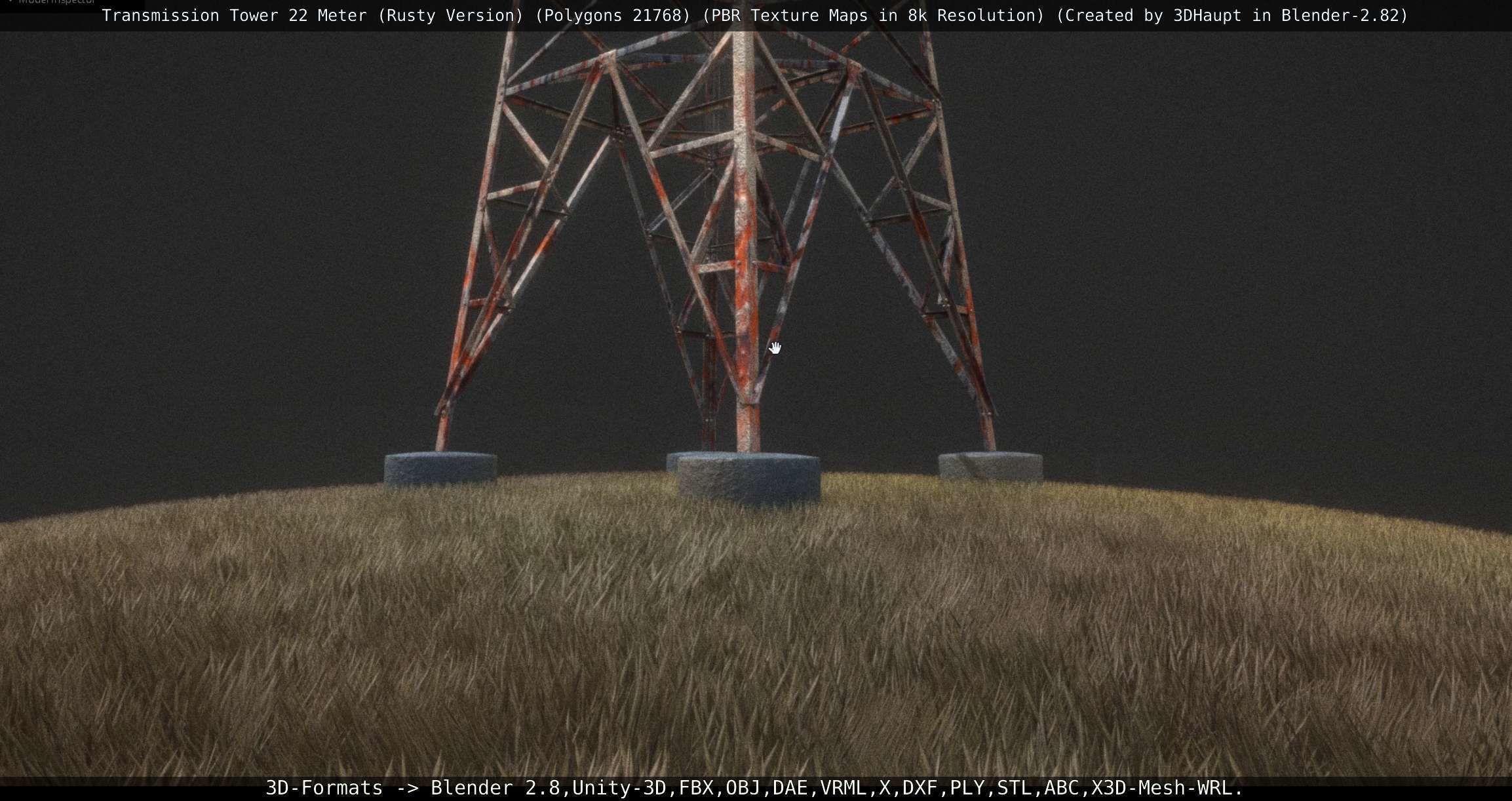 Transmission Tower 22 Meter Rusty Version Low-poly 3D model_145
