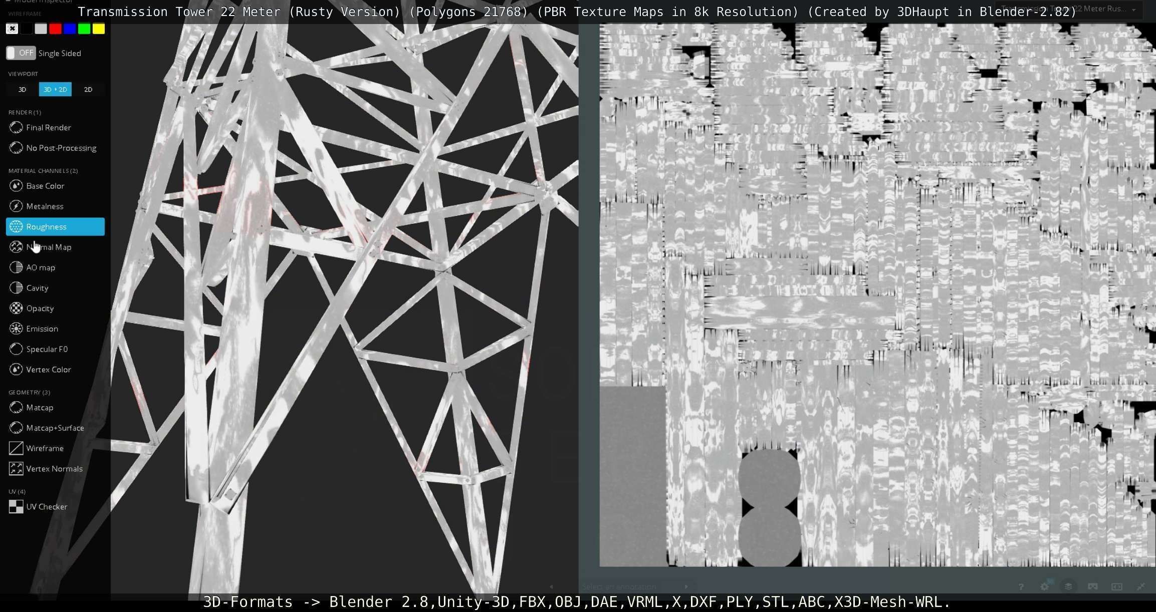 Transmission Tower 22 Meter Rusty Version Low-poly 3D model_33