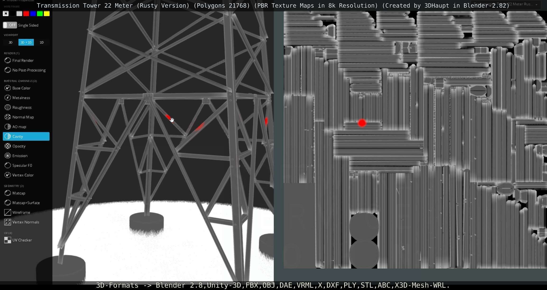 Transmission Tower 22 Meter Rusty Version Low-poly 3D model_136