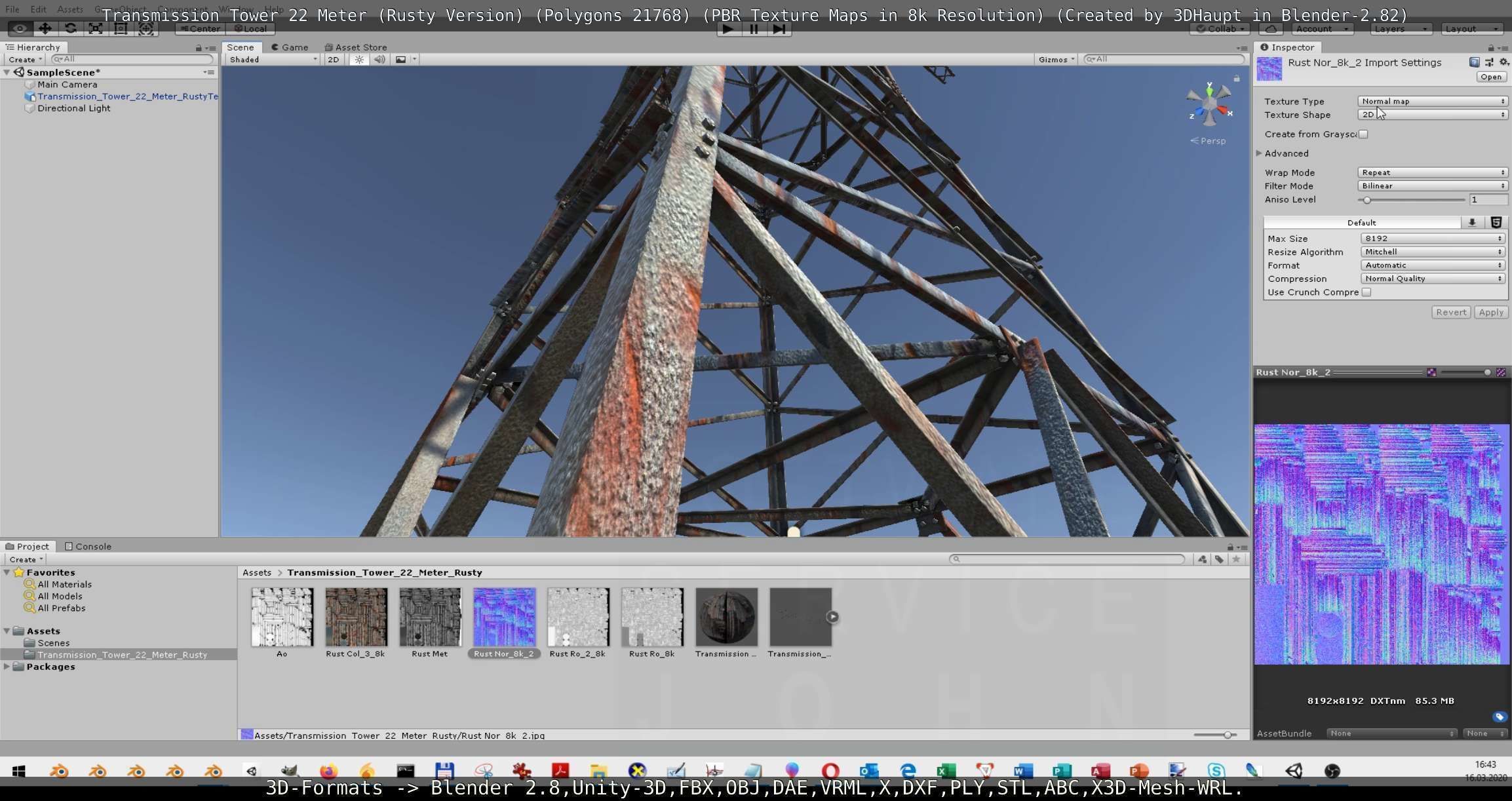 Transmission Tower 22 Meter Rusty Version Low-poly 3D model_118