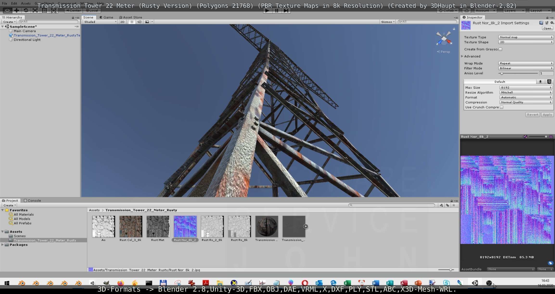 Transmission Tower 22 Meter Rusty Version Low-poly 3D model_114