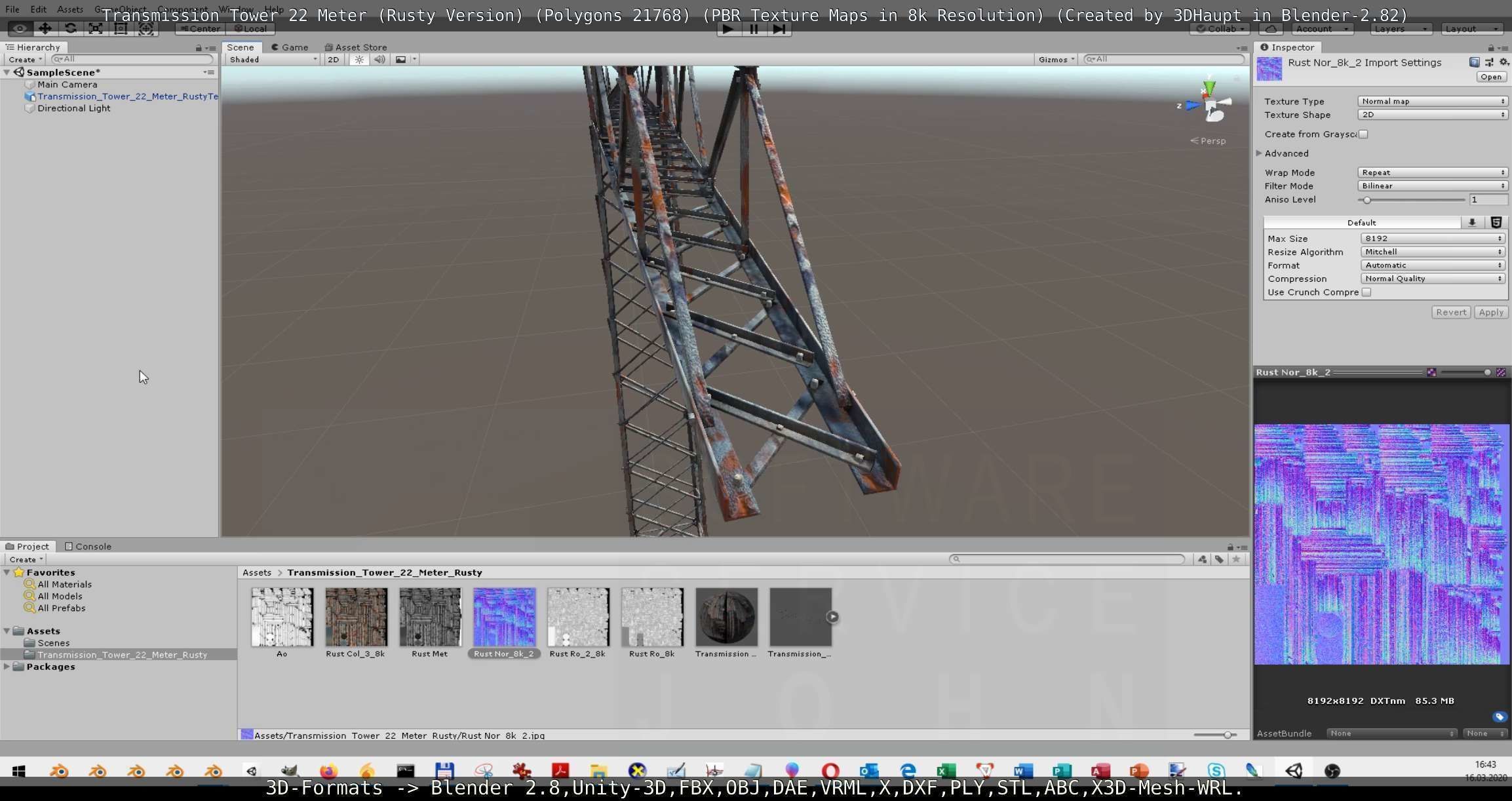 Transmission Tower 22 Meter Rusty Version Low-poly 3D model_101