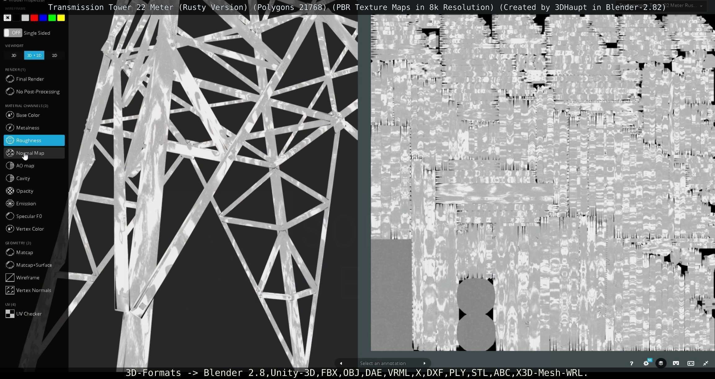 Transmission Tower 22 Meter Rusty Version Low-poly 3D model_126