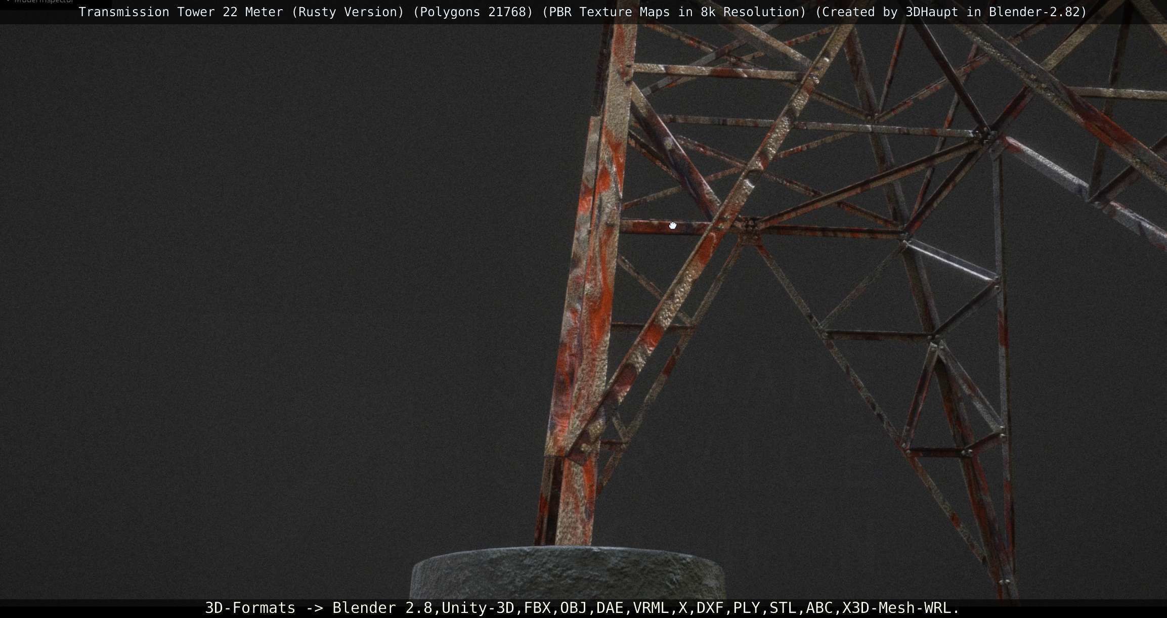 Transmission Tower 22 Meter Rusty Version Low-poly 3D model_150