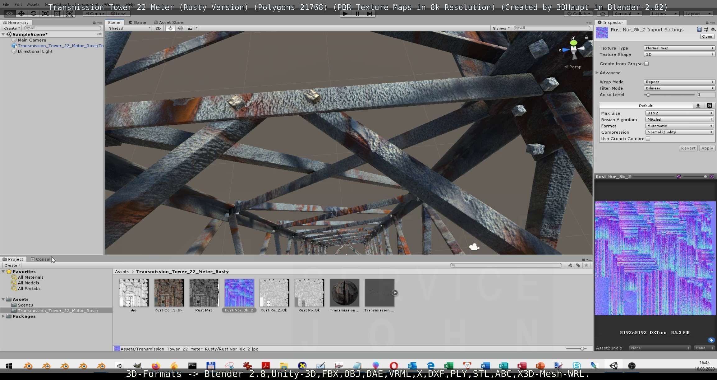 Transmission Tower 22 Meter Rusty Version Low-poly 3D model_7