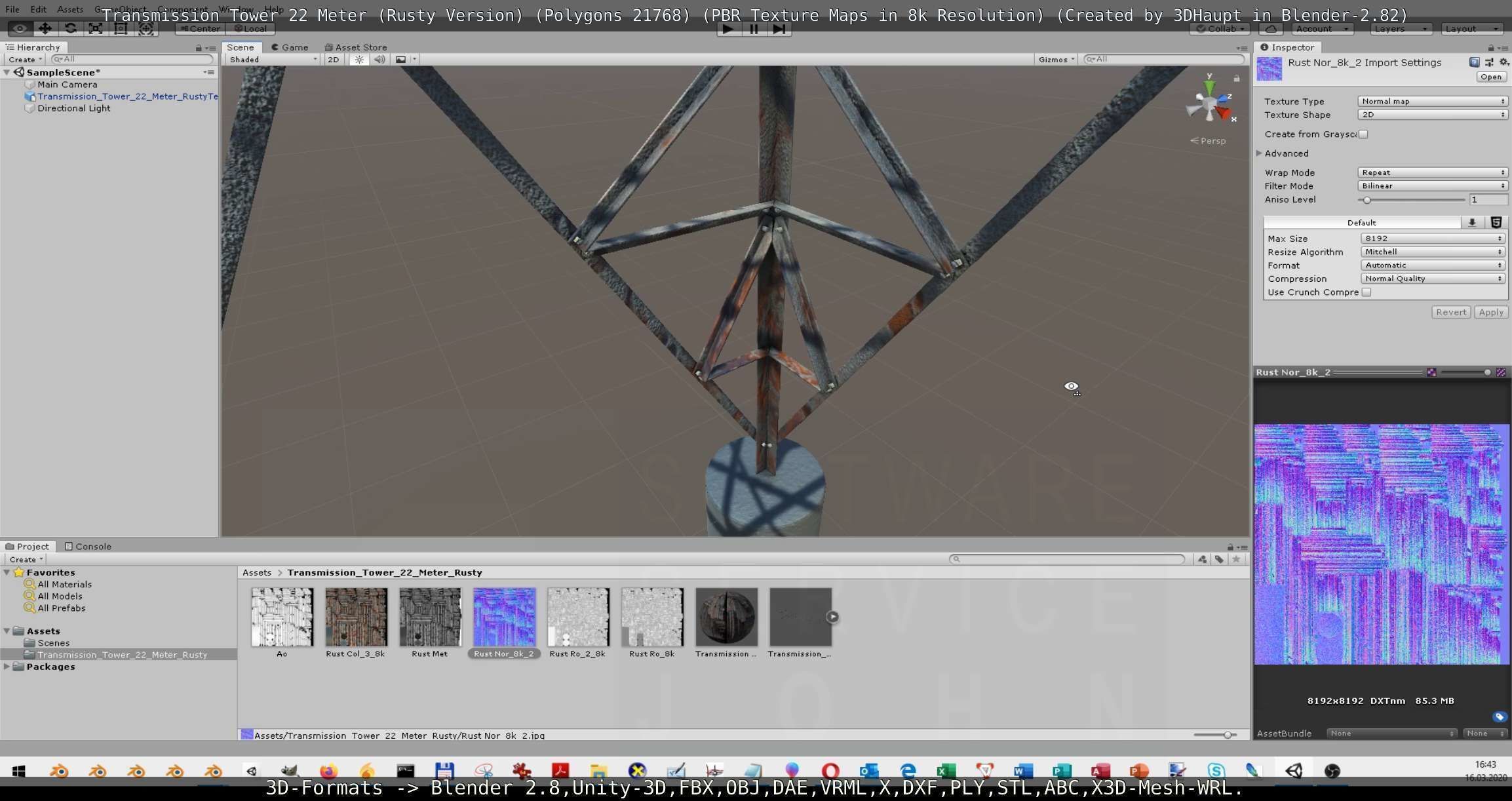 Transmission Tower 22 Meter Rusty Version Low-poly 3D model_97
