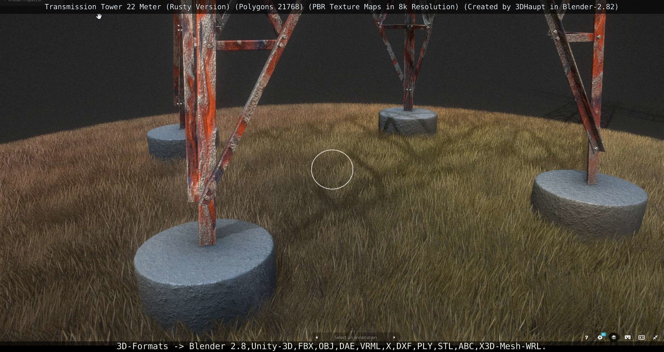 Transmission Tower 22 Meter Rusty Version Low-poly 3D model_142