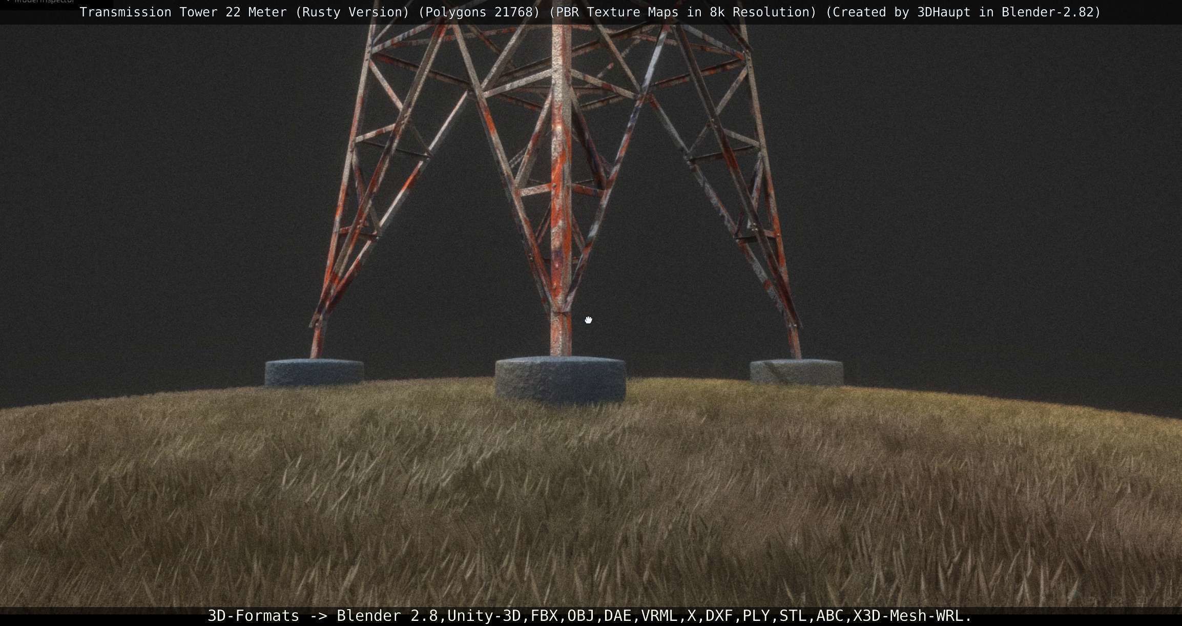 Transmission Tower 22 Meter Rusty Version Low-poly 3D model_148