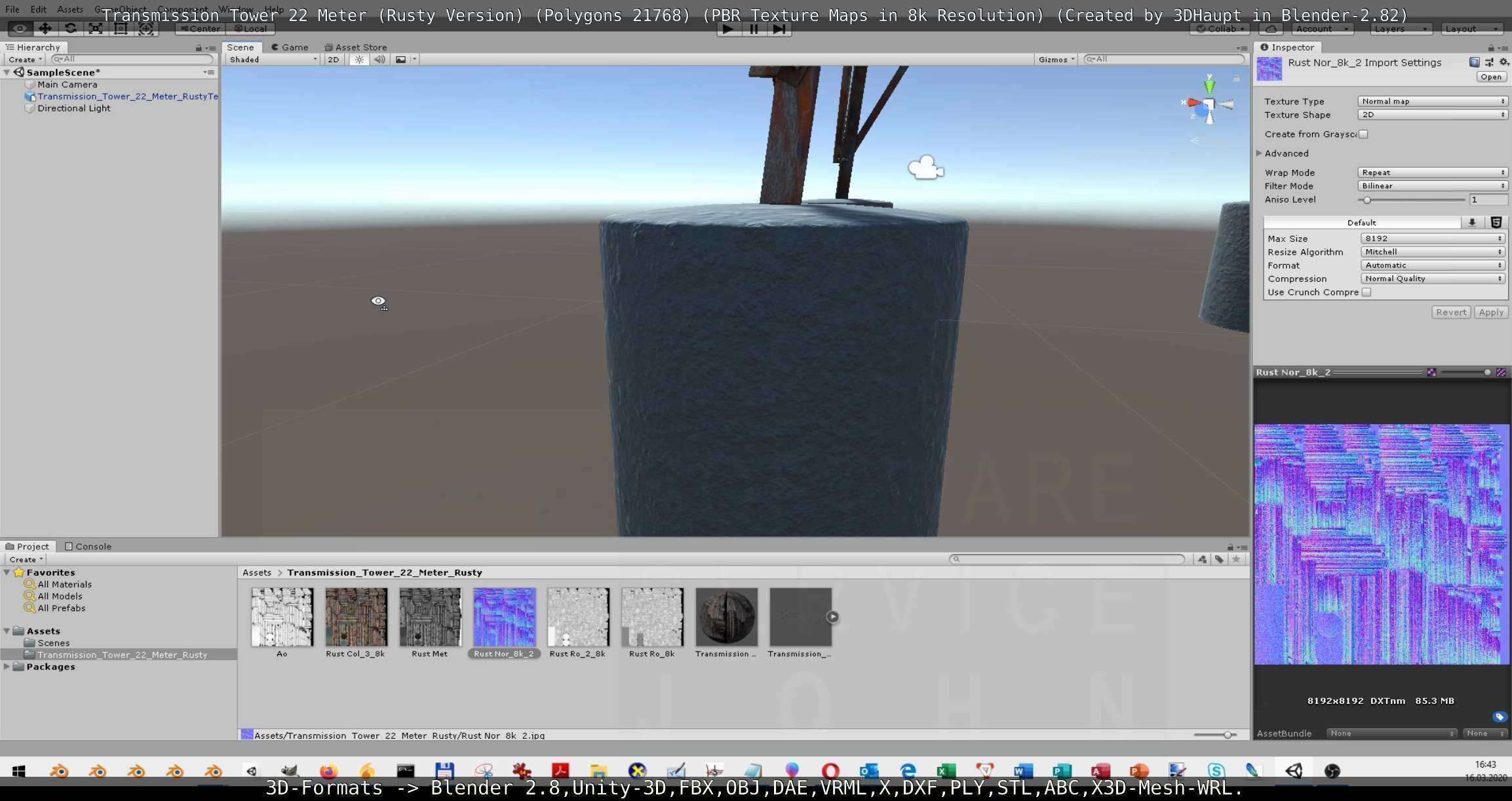 Transmission Tower 22 Meter Rusty Version Low-poly 3D model_81