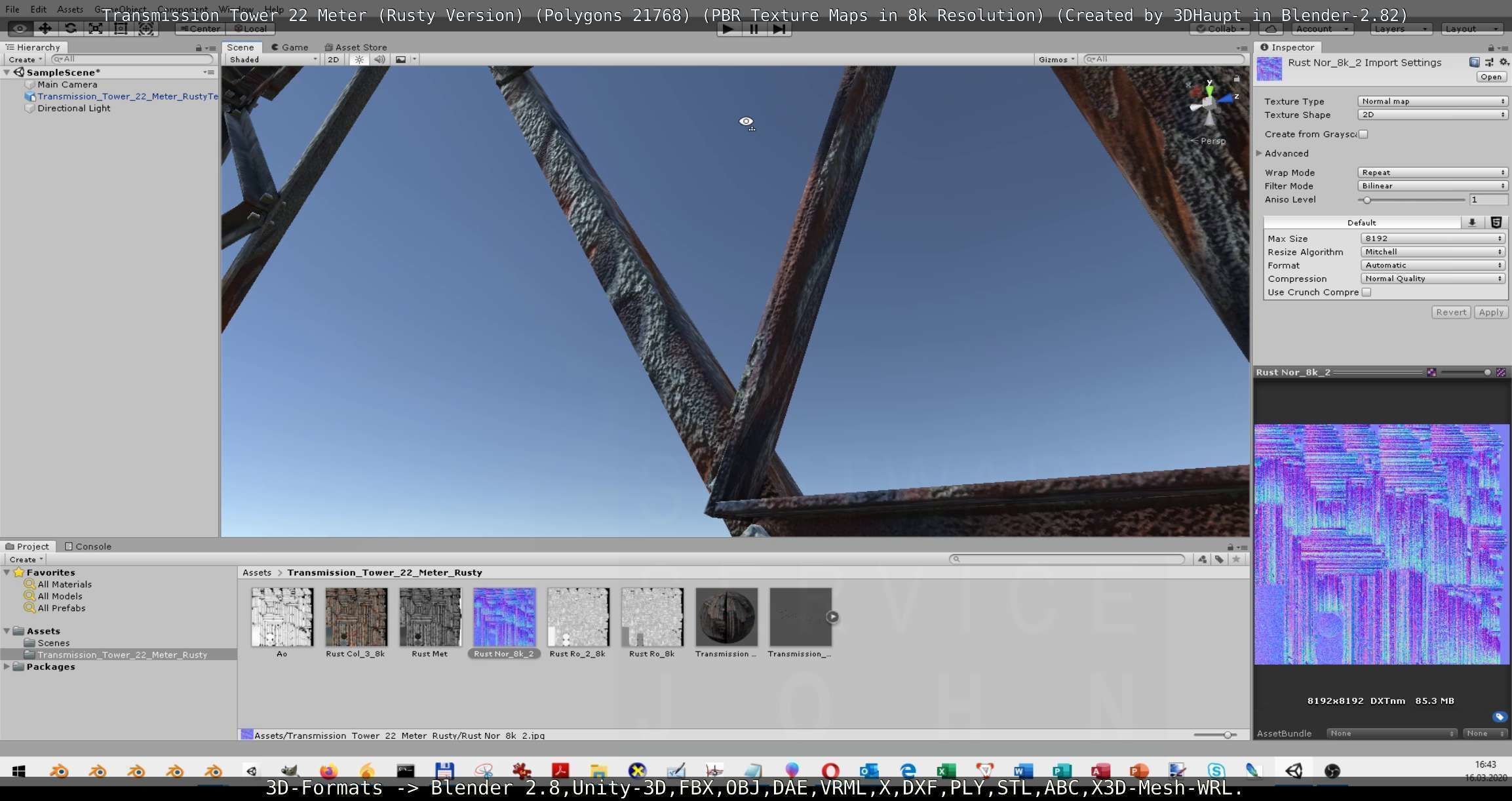 Transmission Tower 22 Meter Rusty Version Low-poly 3D model_99